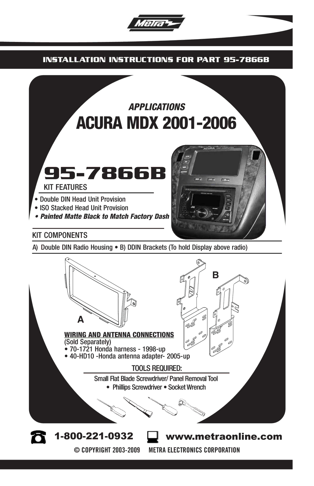 Metra Electronics 95-7866B installation instructions 