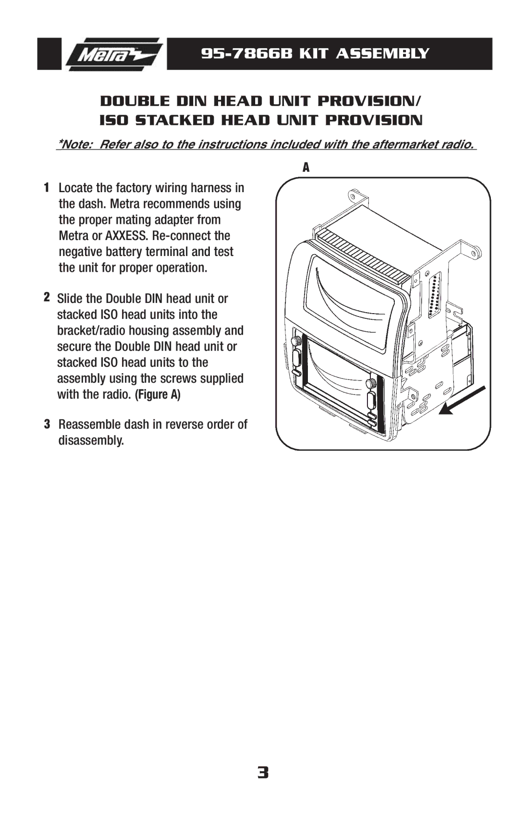 Metra Electronics installation instructions 95-7866B KIT Assembly 