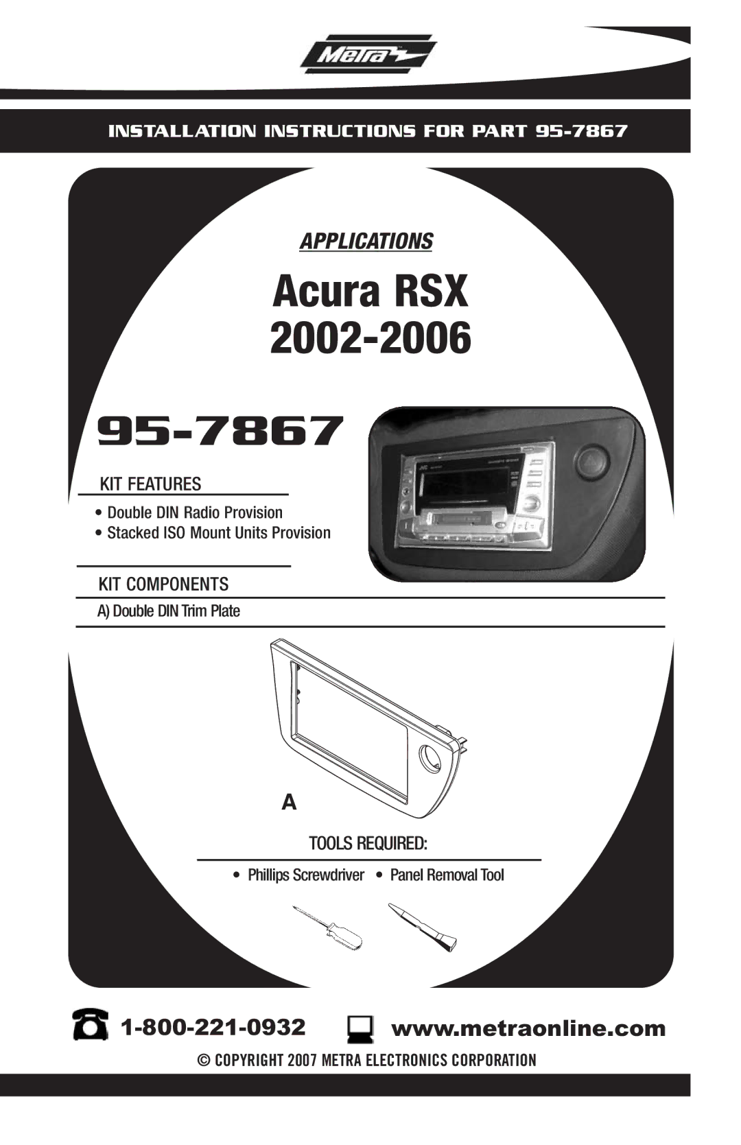 Metra Electronics 95-7867 installation instructions 