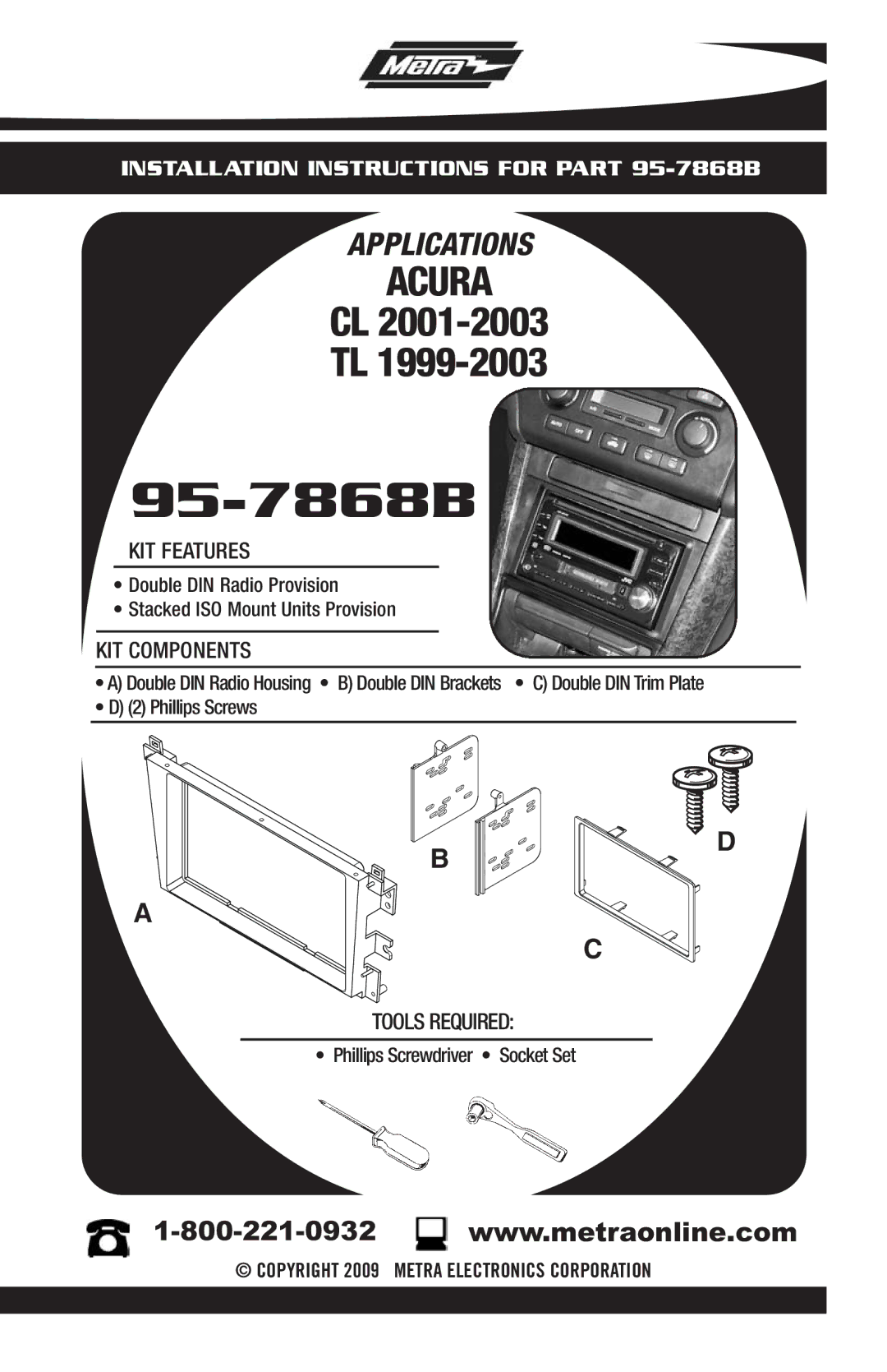 Metra Electronics 95-7868B installation instructions 