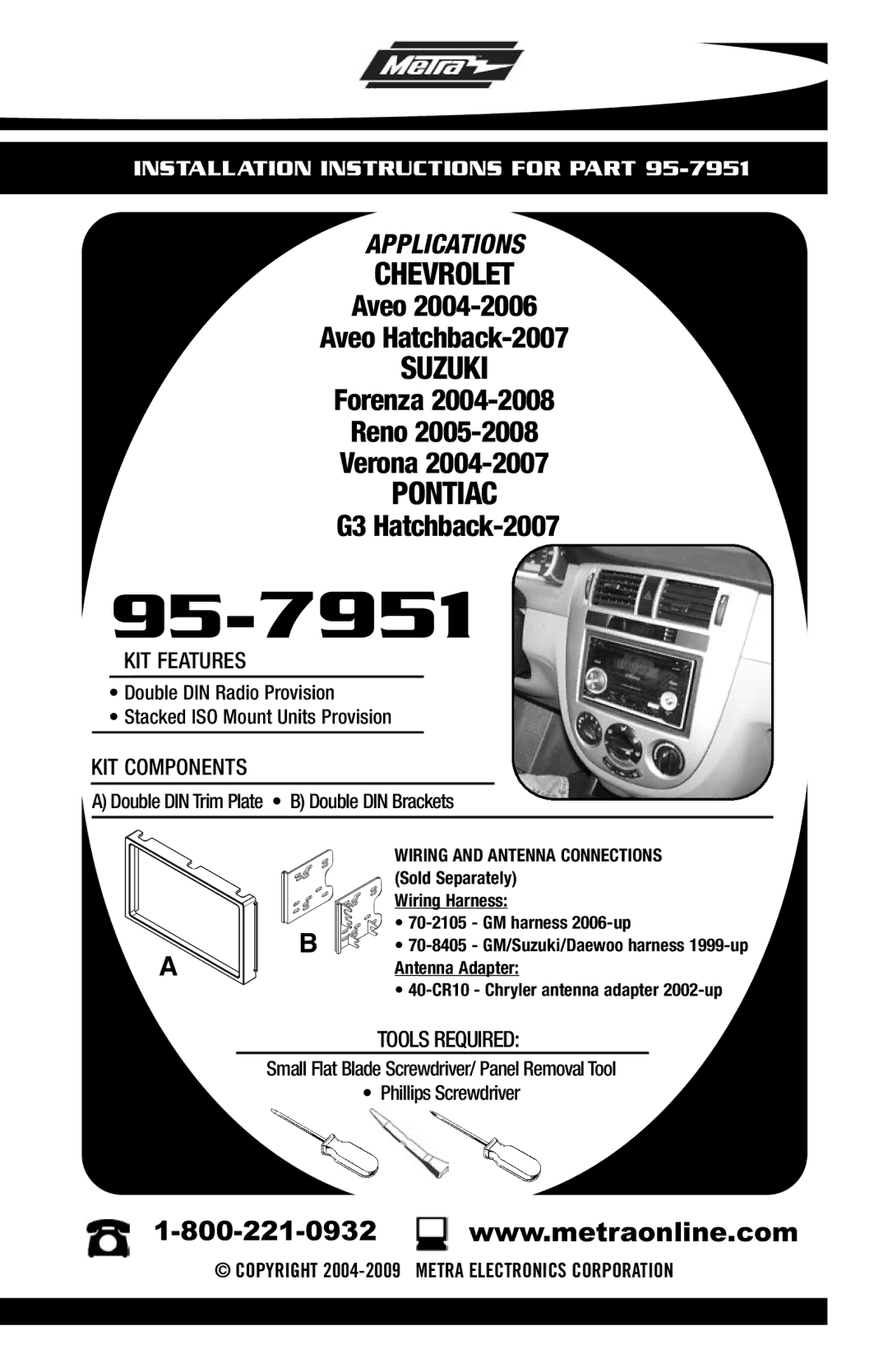 Metra Electronics 95-7951 installation instructions 