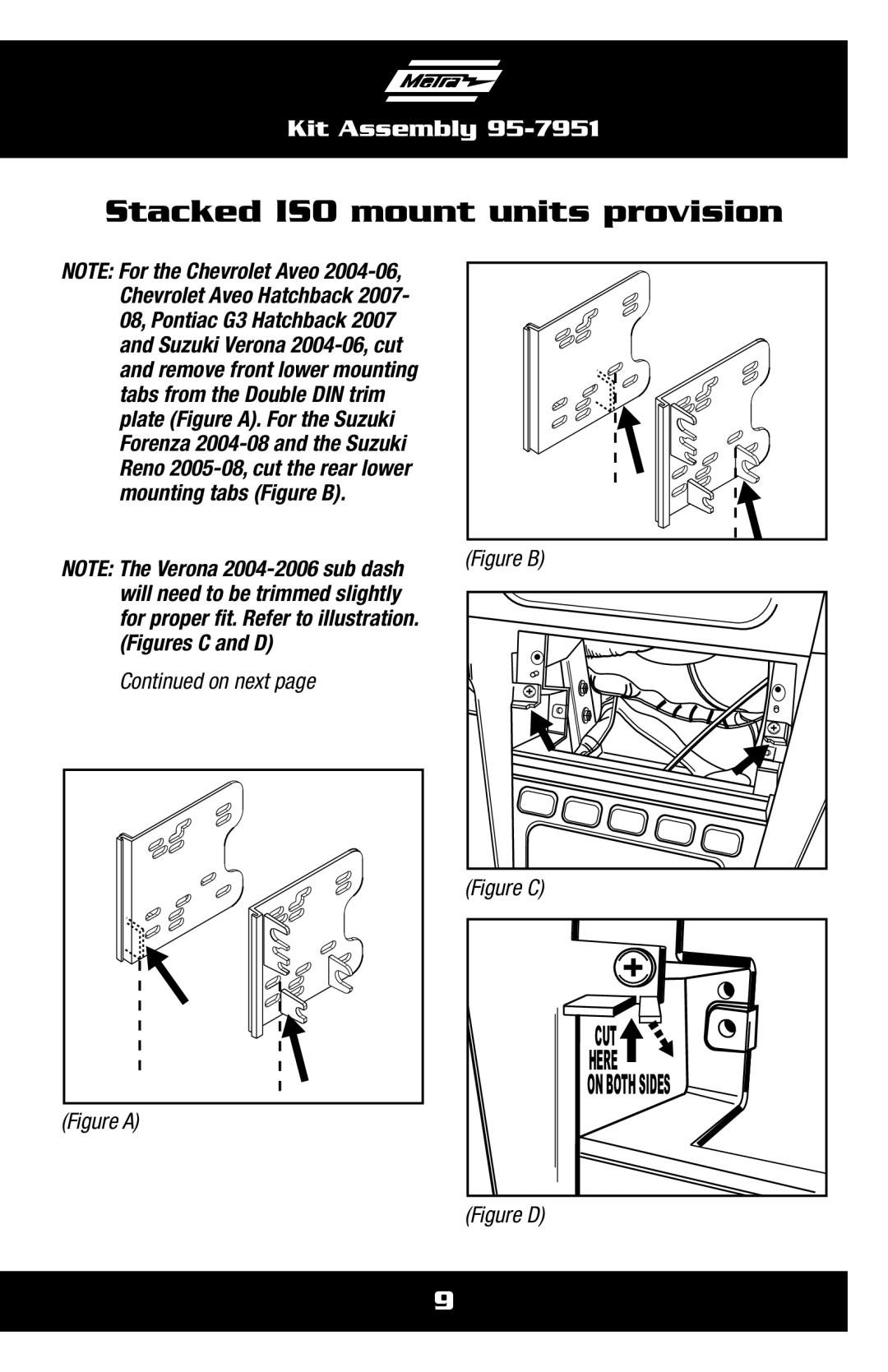 Metra Electronics 95-7951 installation instructions Stacked ISO mount units provision 