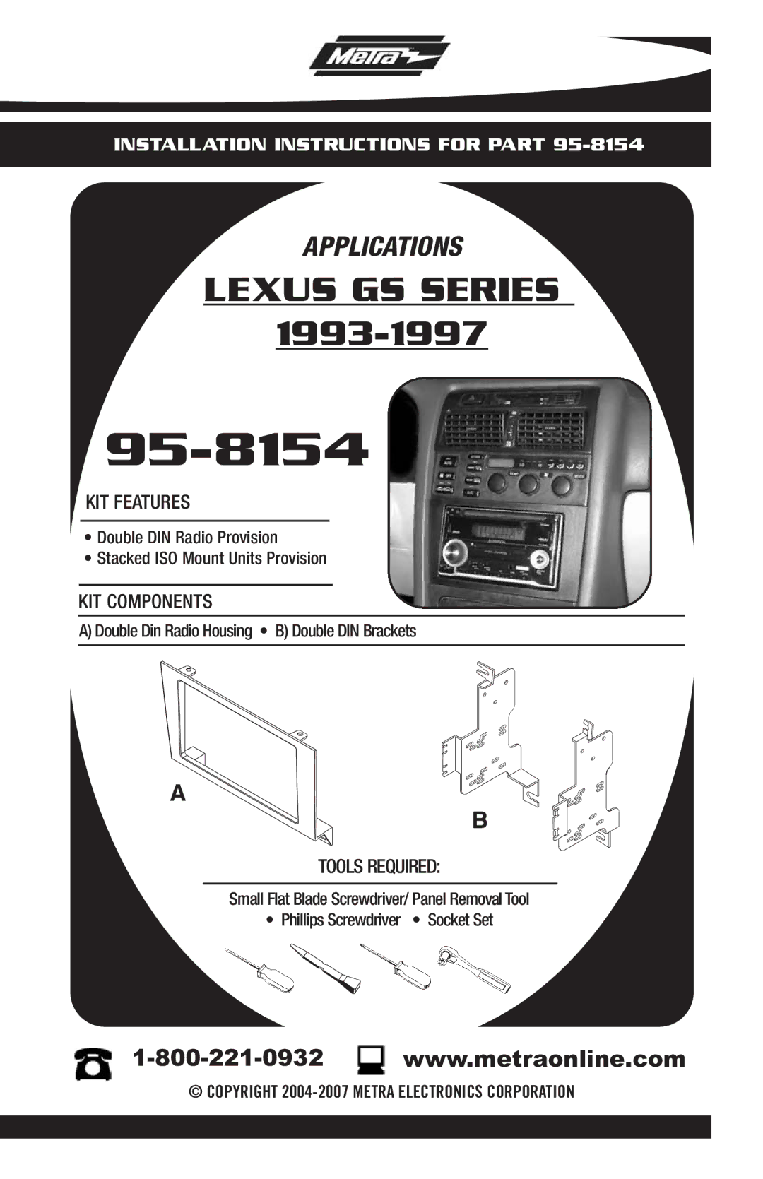 Metra Electronics 95-8154 installation instructions 