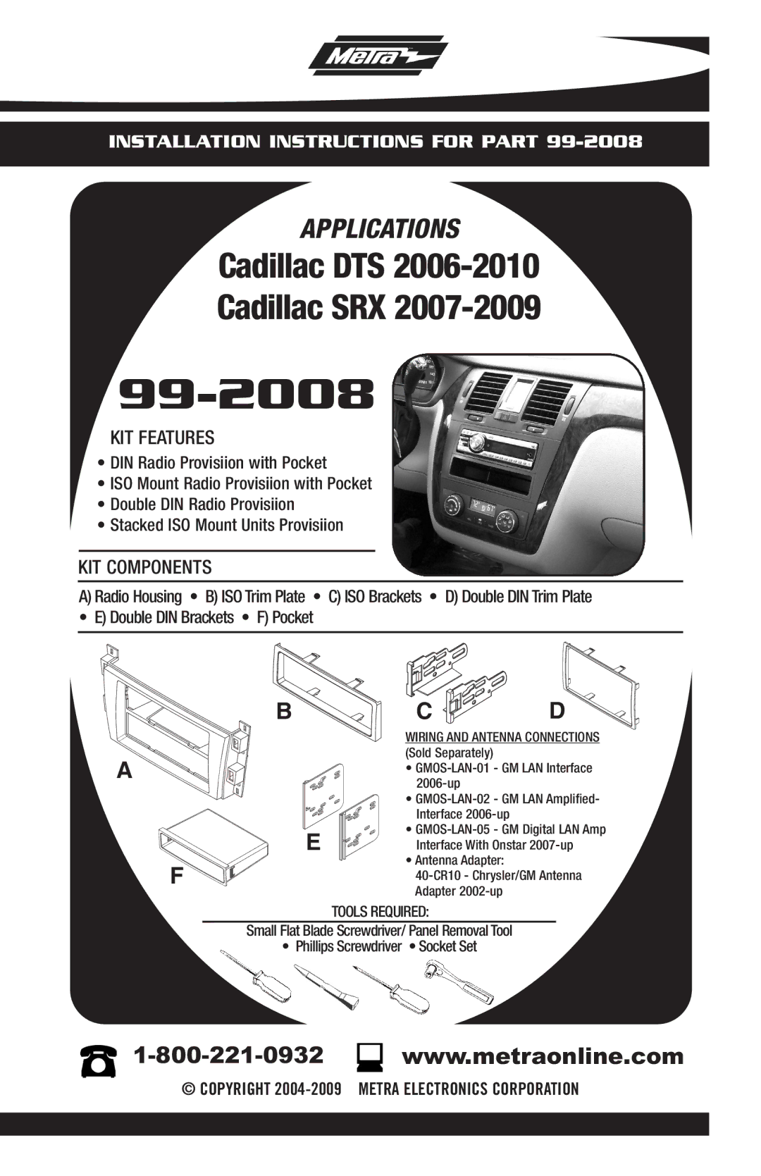 Metra Electronics 99-2008 installation instructions 