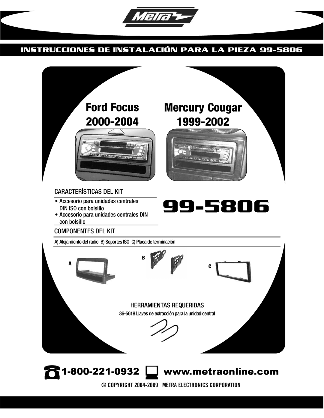 Metra Electronics 99-5806 installation instructions 