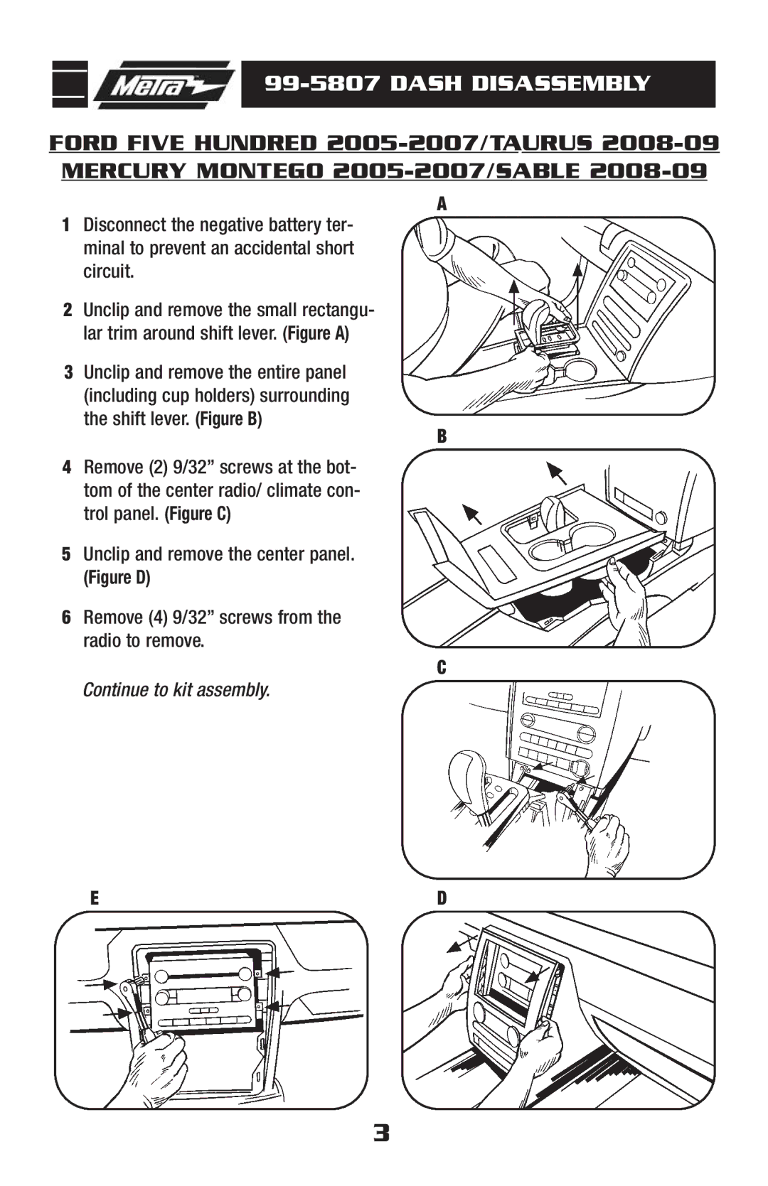 Metra Electronics 99-5807 installation instructions Figure D 