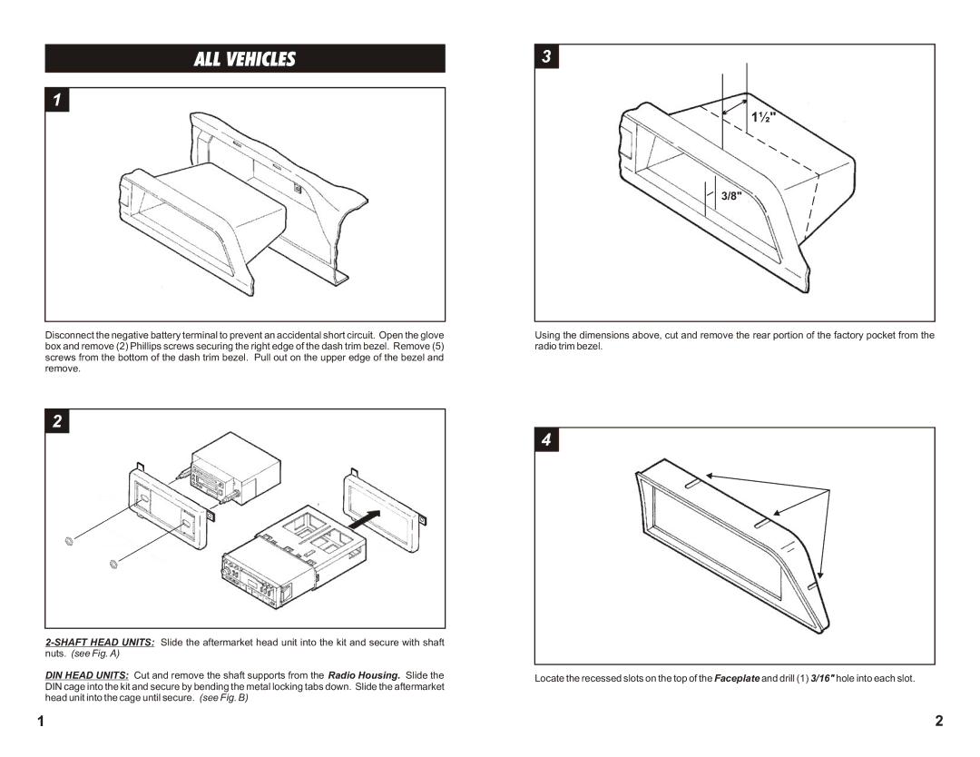 Metra Electronics 99-6540 installation instructions ALL Vehicles, Nuts. see Fig. a 