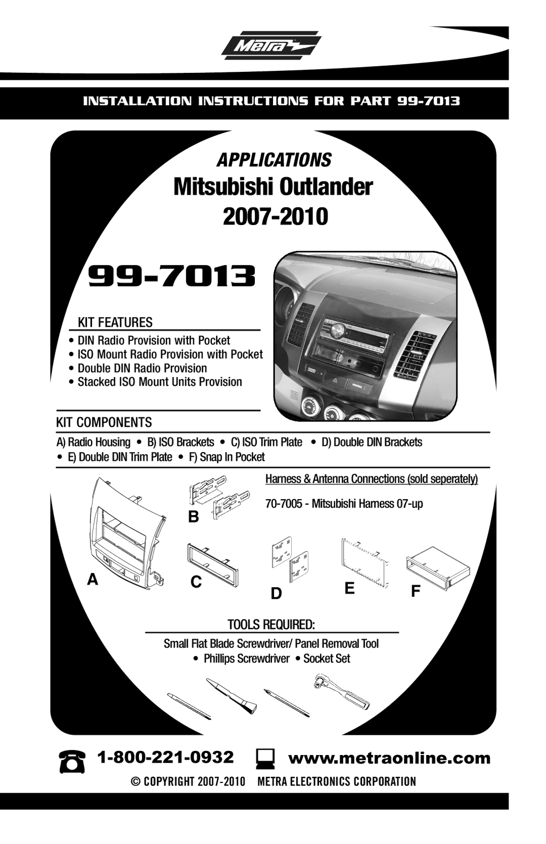 Metra Electronics 99-7013 installation instructions 