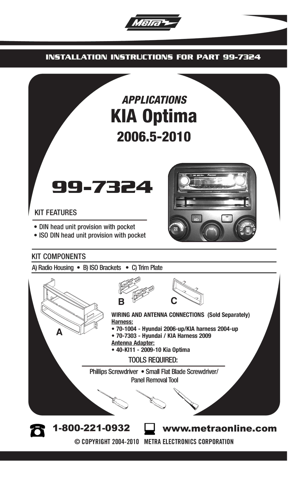 Metra Electronics 99-7324 installation instructions 