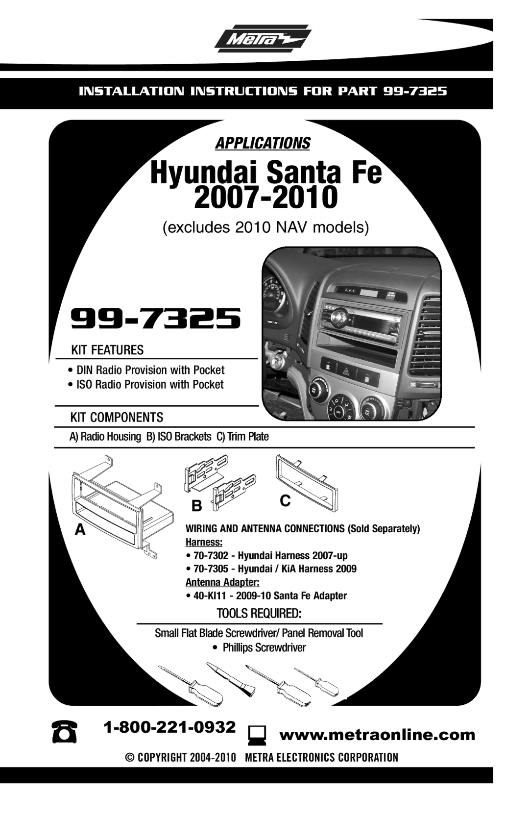 Metra Electronics 99-7325 installation instructions 