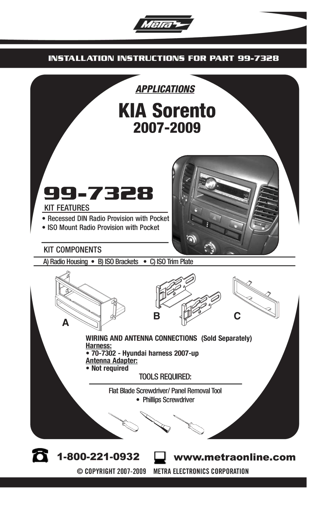 Metra Electronics 99-7328 installation instructions 