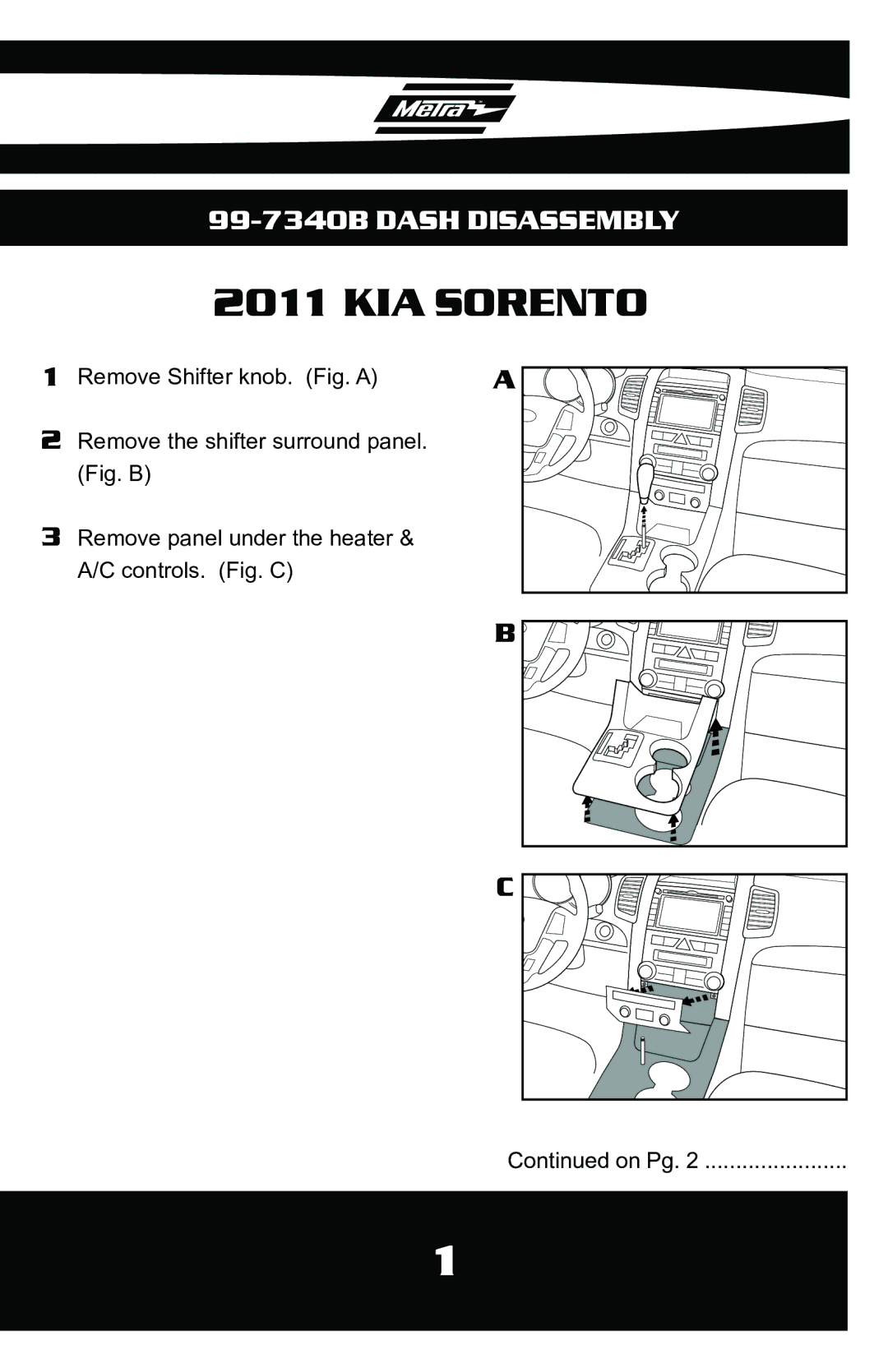 Metra Electronics 99-7340B installation instructions KIA Sorento 