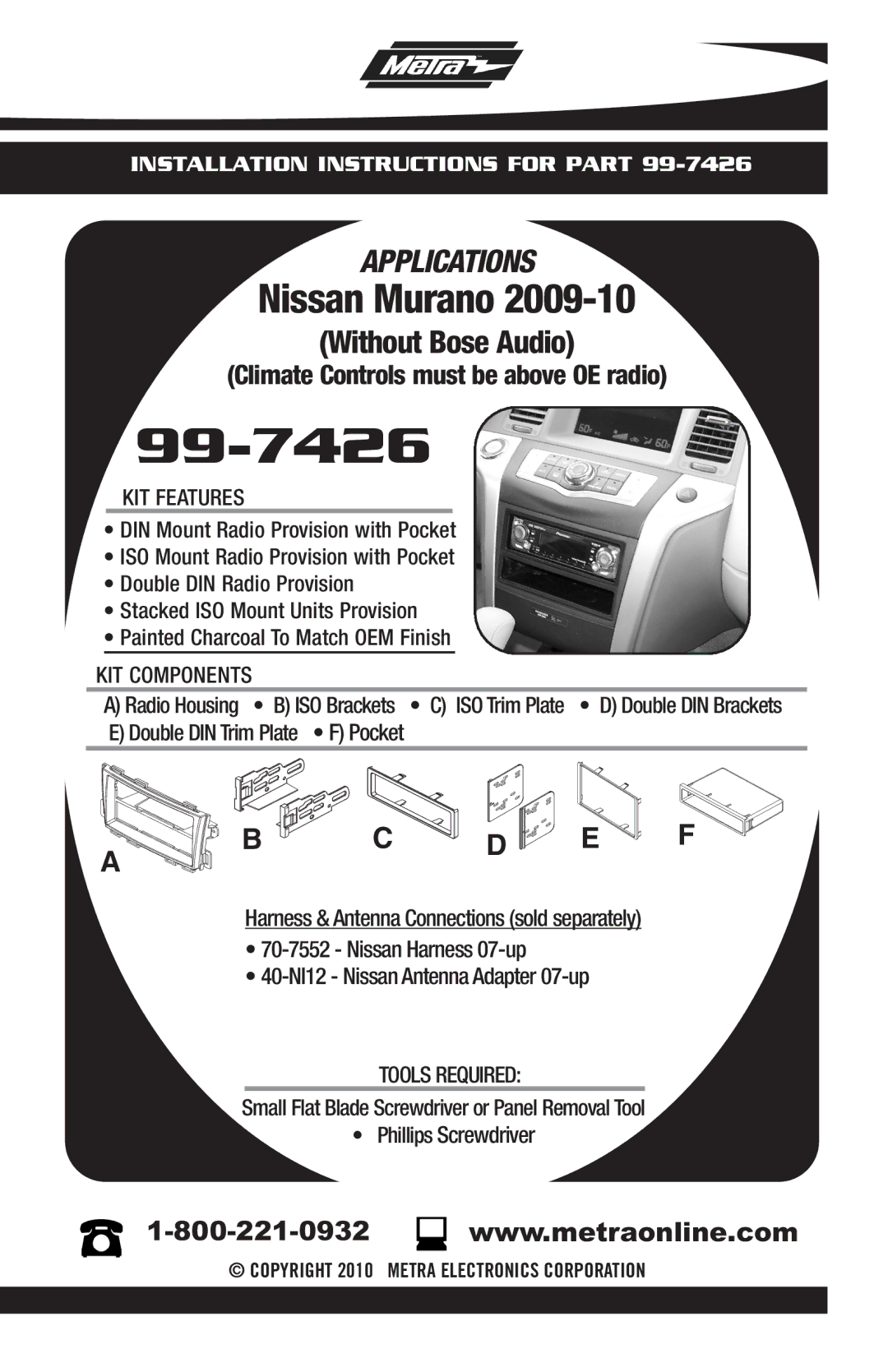 Metra Electronics 99-7426 installation instructions 