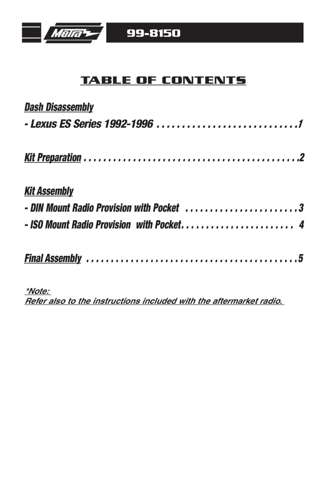 Metra Electronics 99-8150 installation instructions Dash Disassembly 