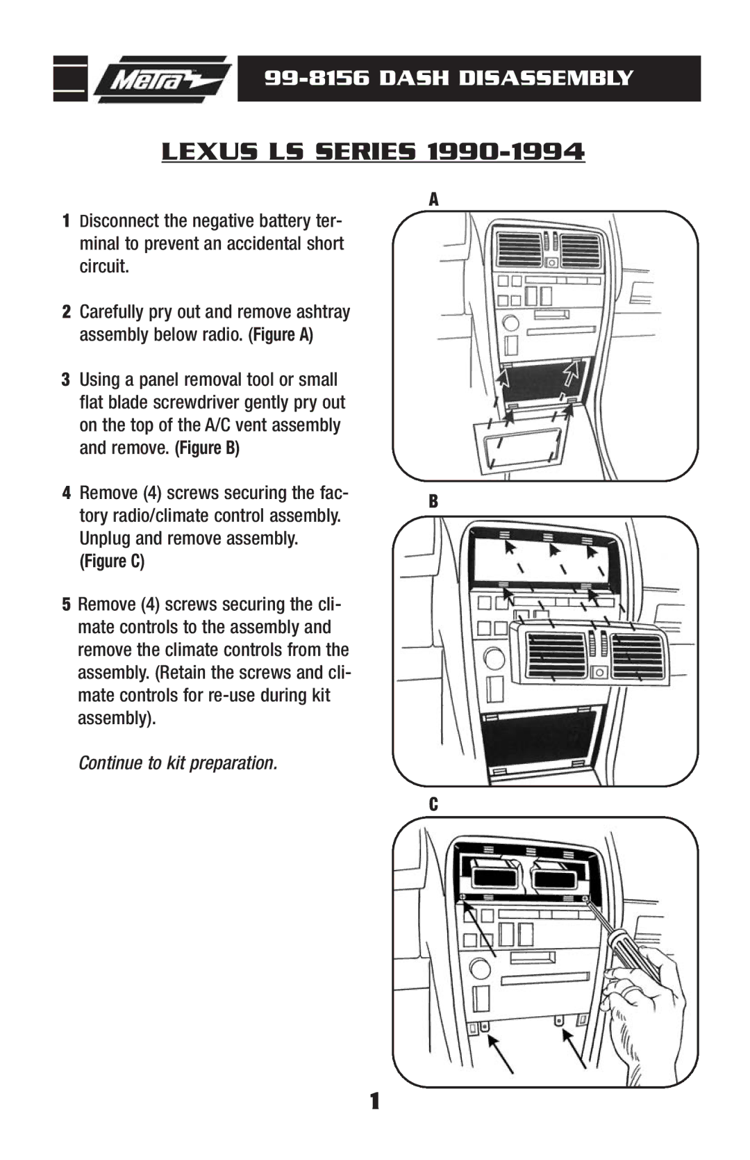 Metra Electronics 99-8156 installation instructions Lexus LS Series 