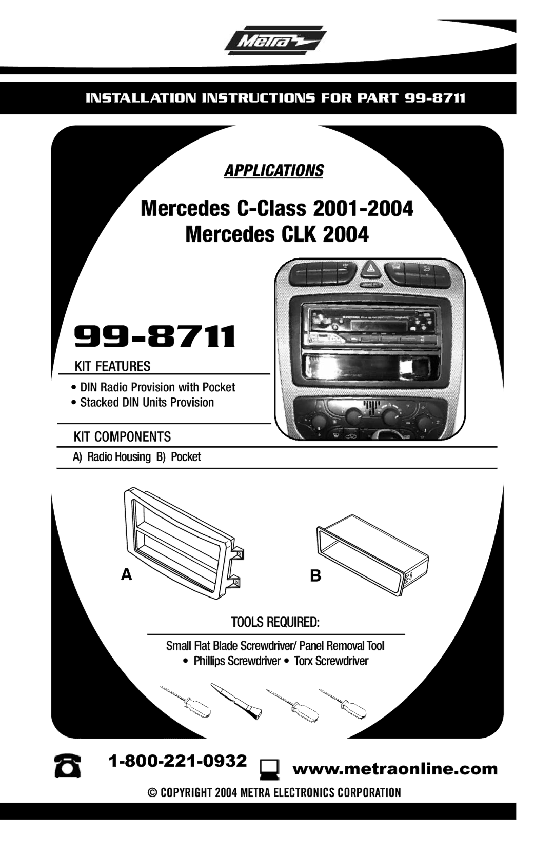 Metra Electronics 99-8711 installation instructions 