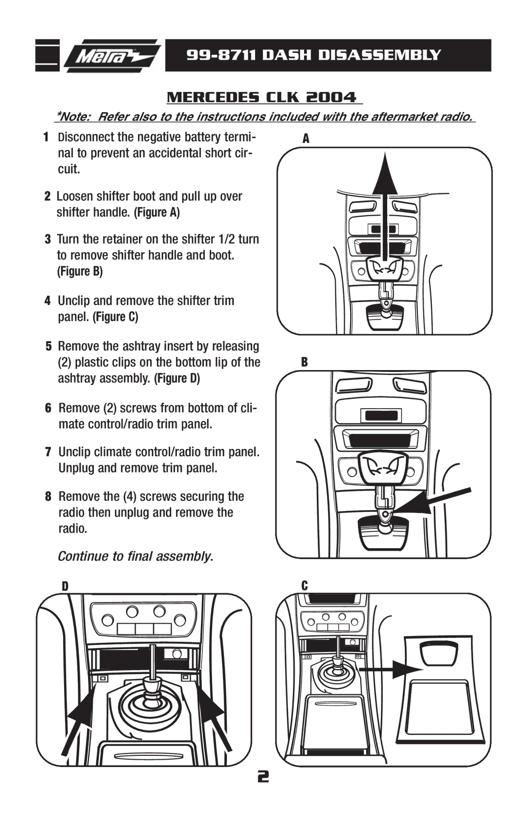 Metra Electronics 99-8711 installation instructions Mercedes CLK, Figure B 