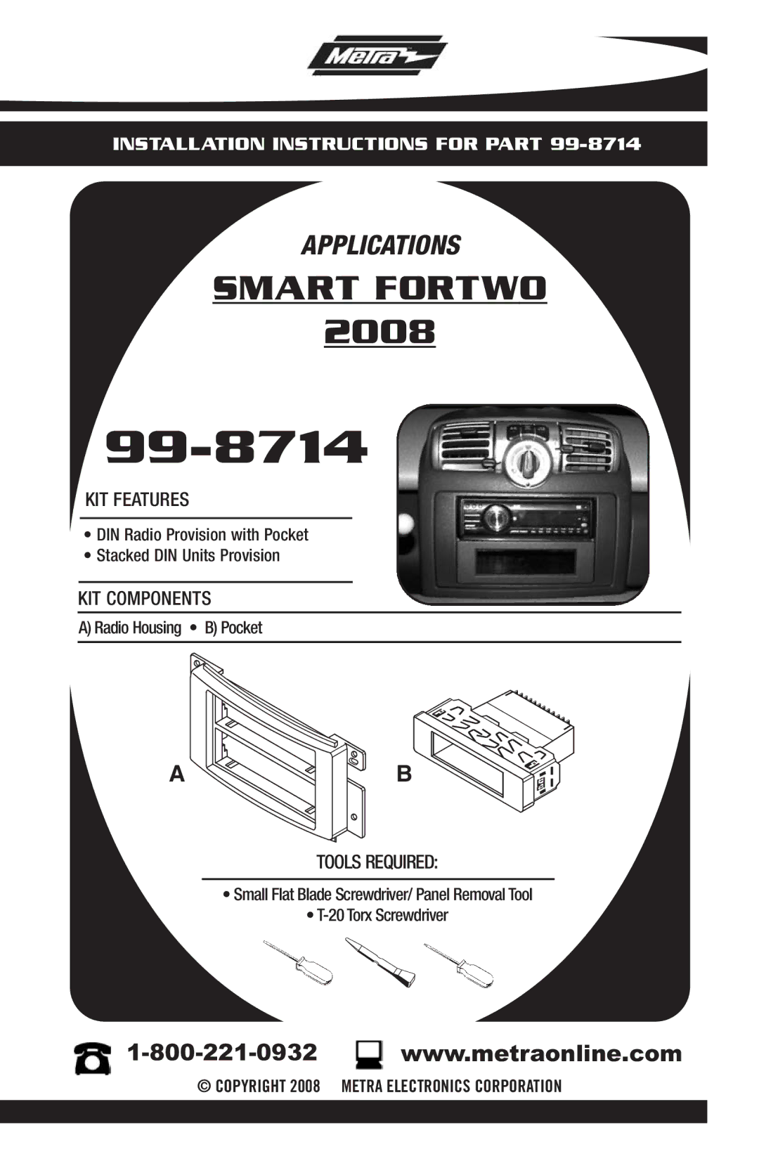 Metra Electronics 99-8714 installation instructions 