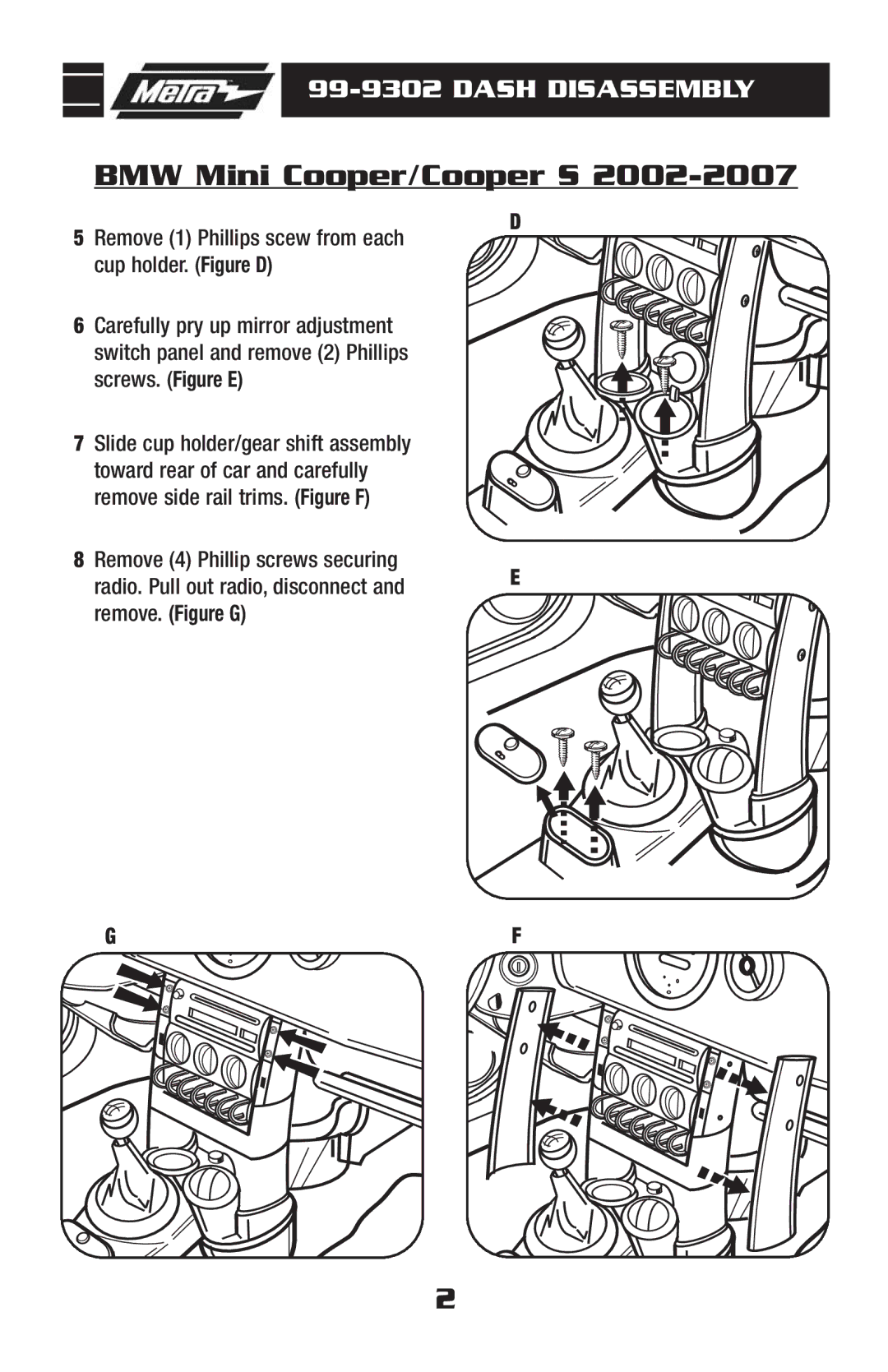 Metra Electronics 99-9302 installation instructions BMW Mini Cooper/Cooper S 