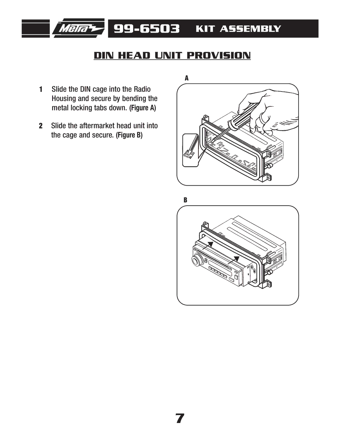 Metra Electronics AW-512CR, AT-512CR installation instructions DIN Head Unit Provision 