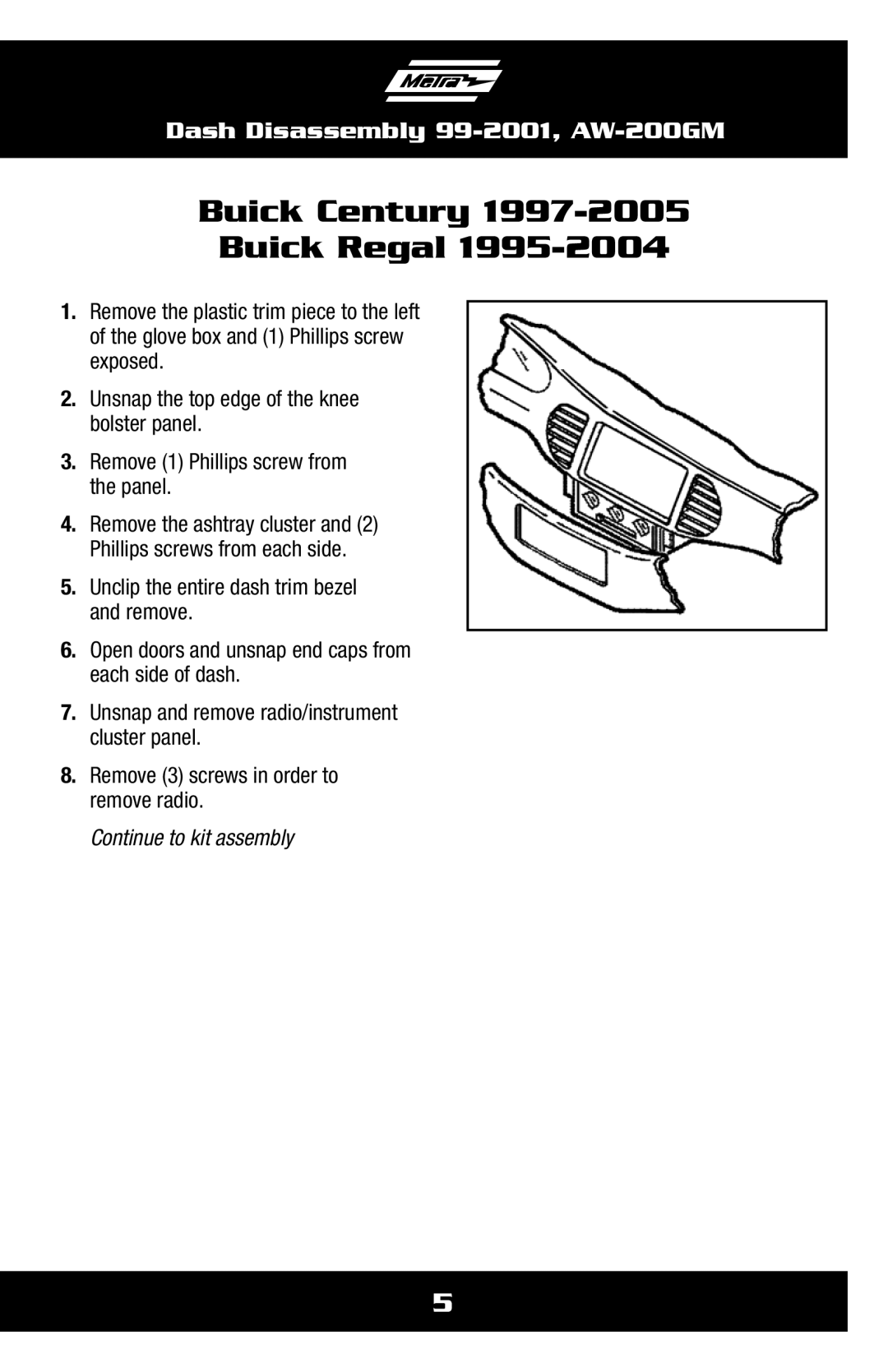 Metra Electronics AW-200GM installation instructions Buick Century 1997-2005 Buick Regal 