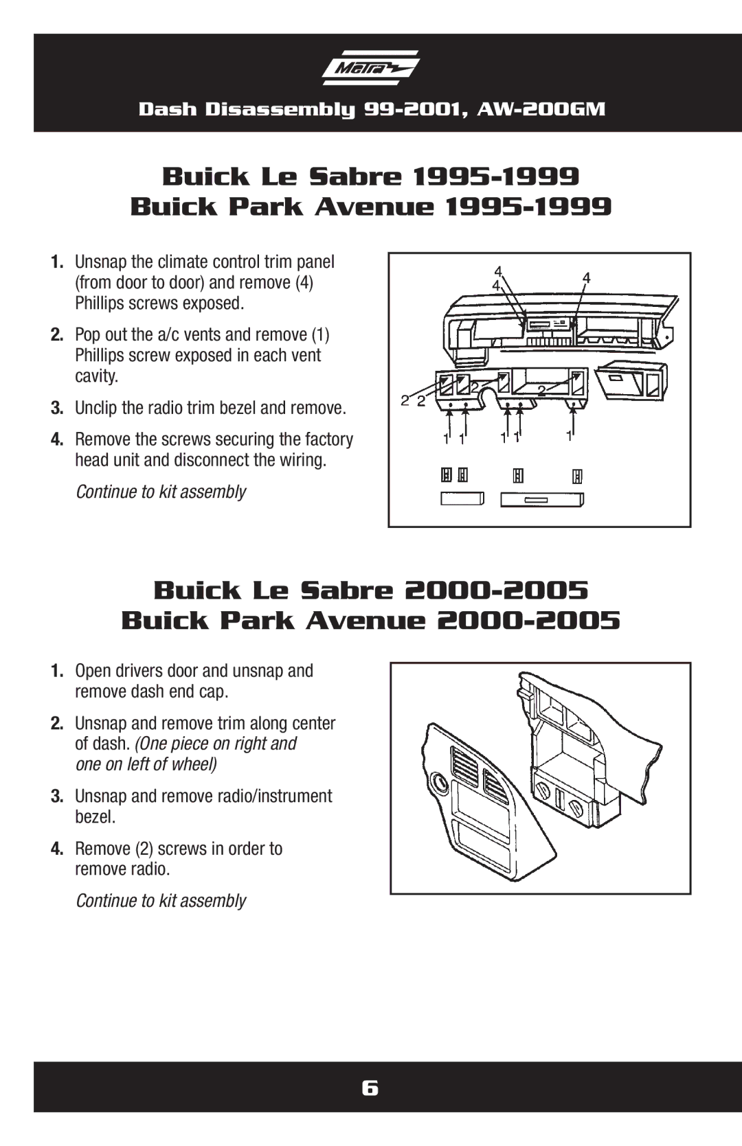 Metra Electronics AW-200GM installation instructions Buick Le Sabre Buick Park Avenue 