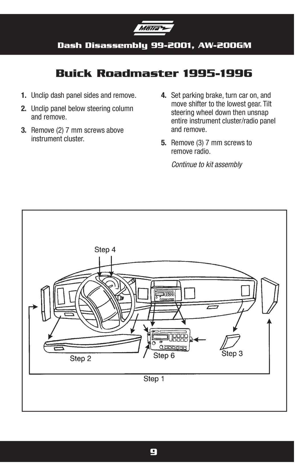 Metra Electronics AW-200GM installation instructions Buick Roadmaster 