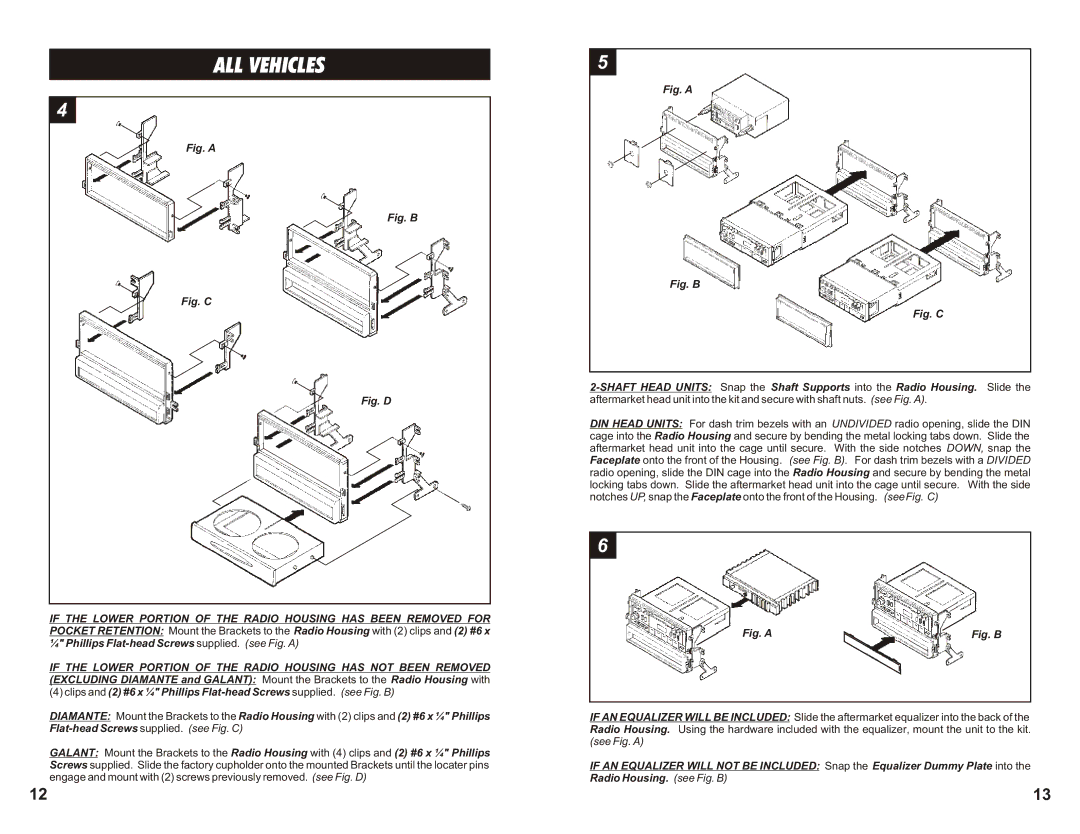 Metra Electronics CK-612MI manual ALL Vehicles 