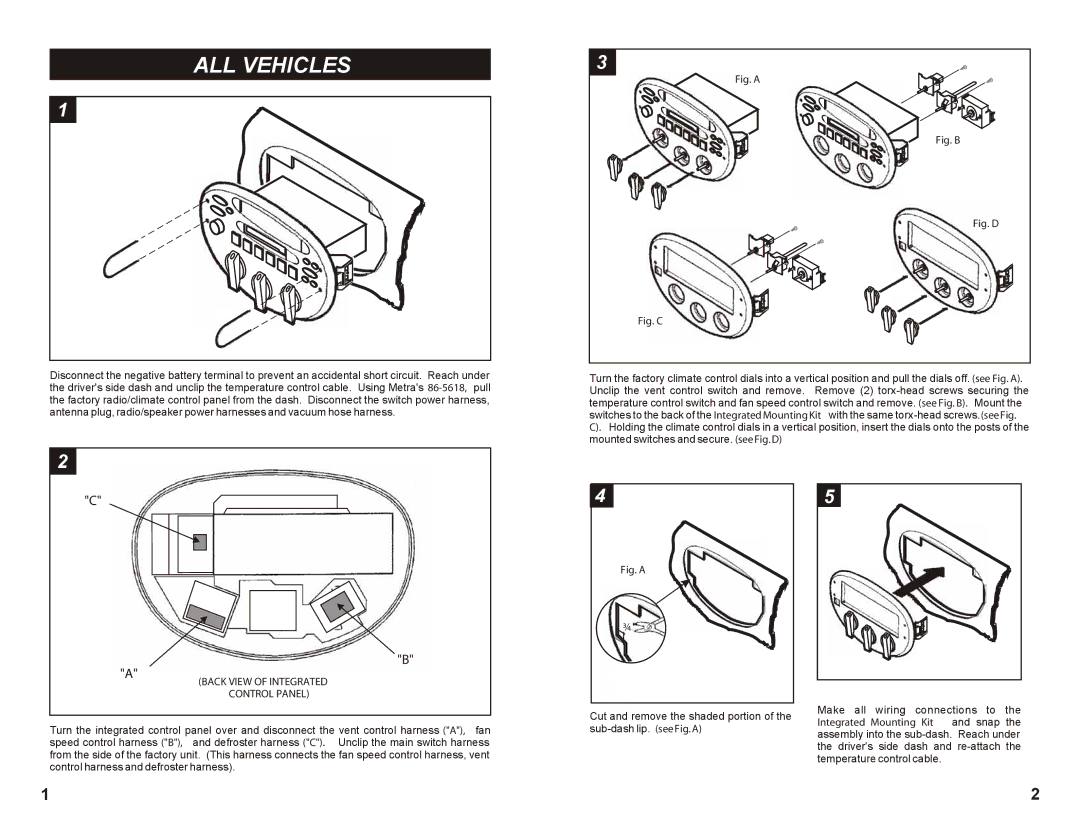 Metra Electronics ESCORT ZX2, 99-5720 installation instructions Fig. a, Mounting Kit 