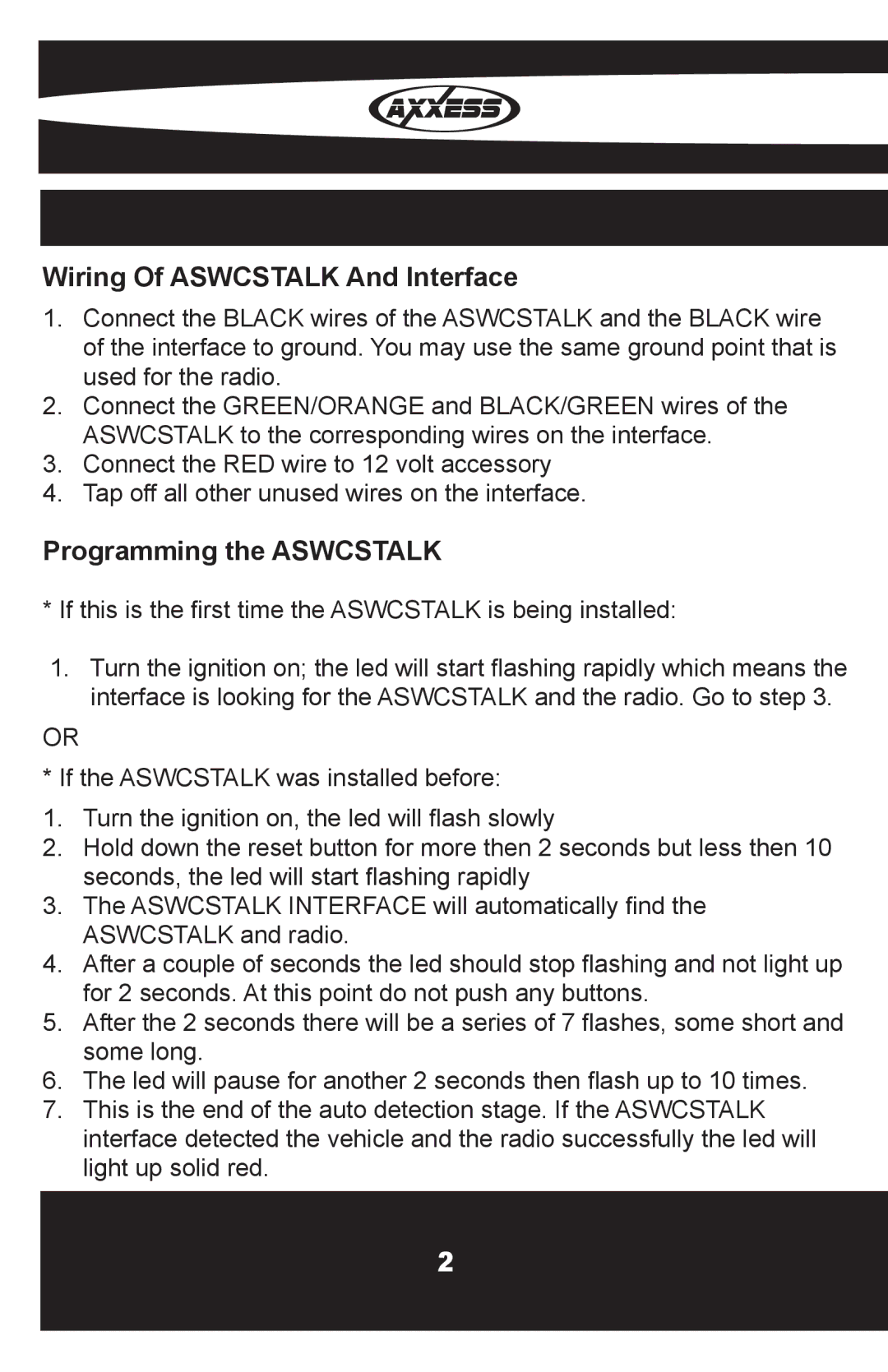 Metra Electronics OESWC-6502-STK installation instructions Wiring Of Aswcstalk And Interface, Programming the Aswcstalk 