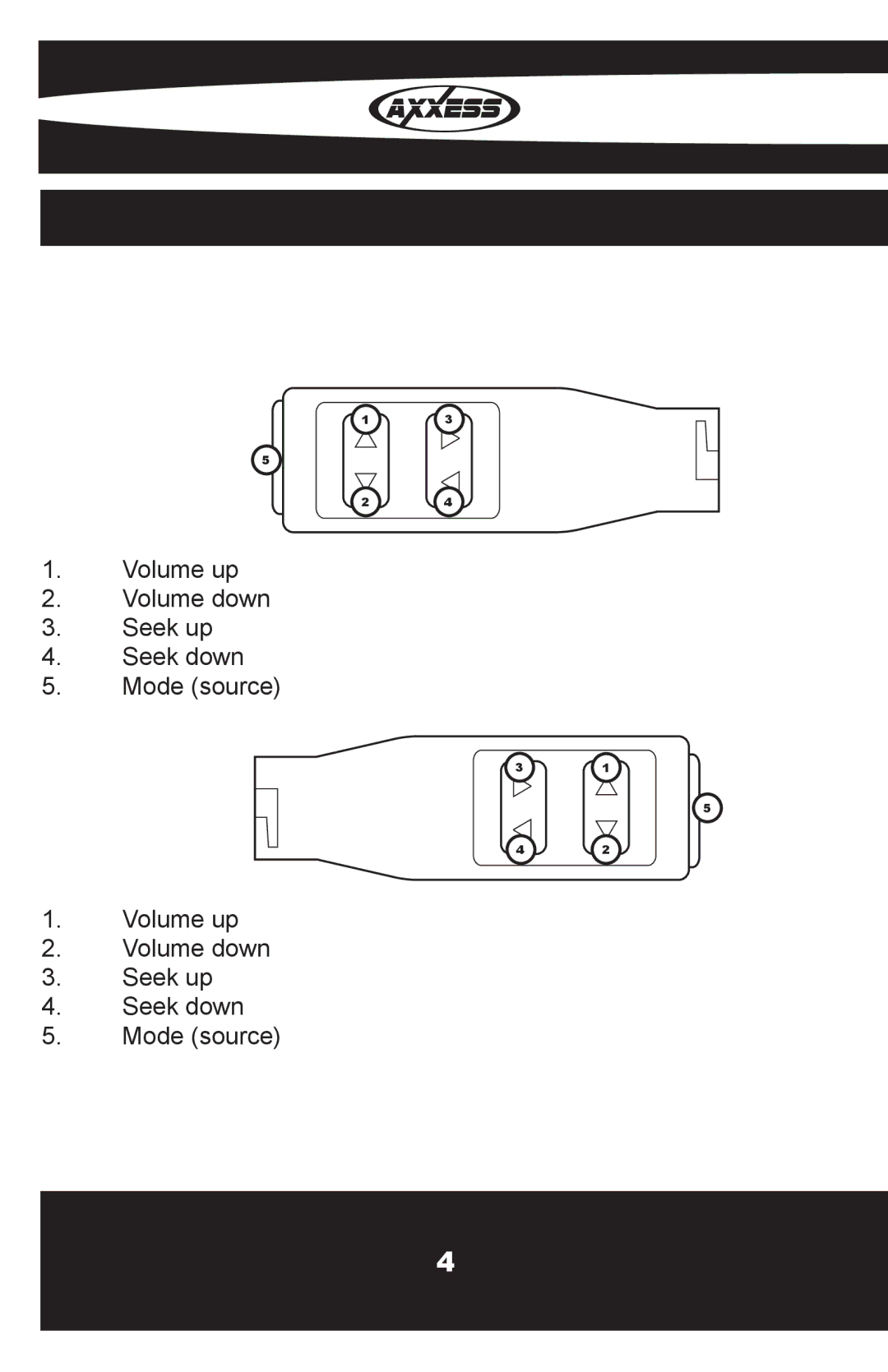 Metra Electronics OESWC-6502-STK installation instructions Volume up Volume down Seek up Seek down Mode source 