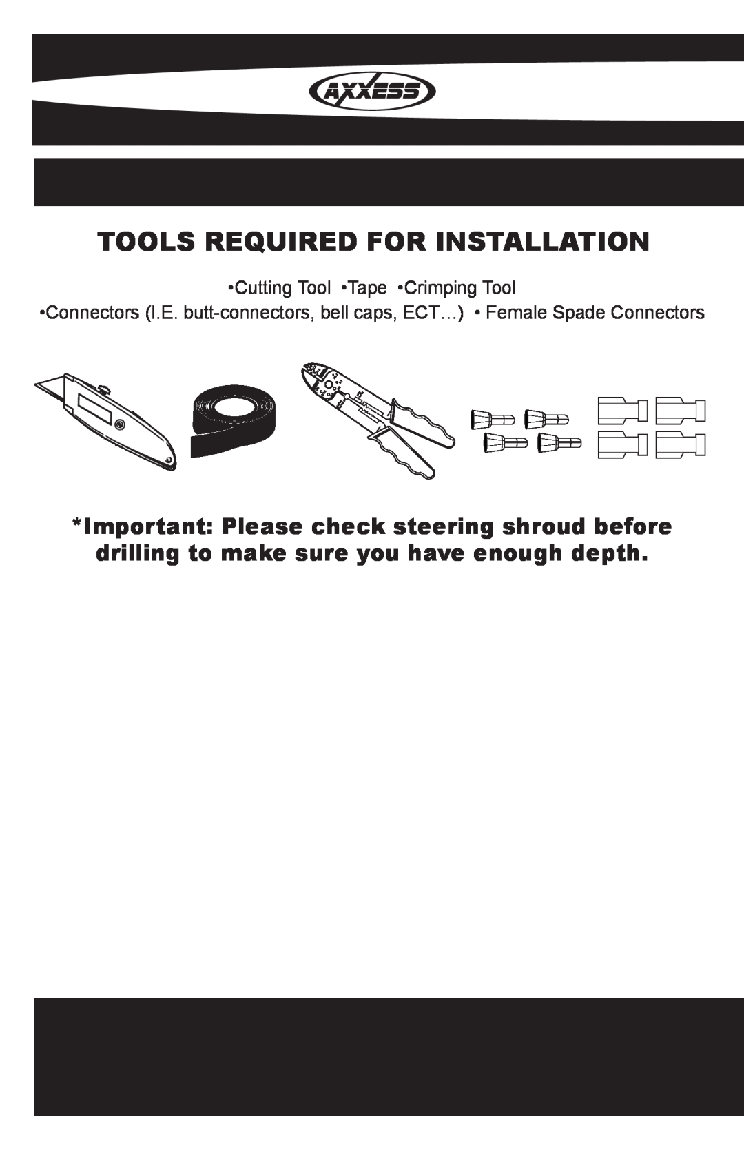 Metra Electronics OESWC-6502-STK Tools Required For Installation, Cutting Tool Tape Crimping Tool, M M M5 