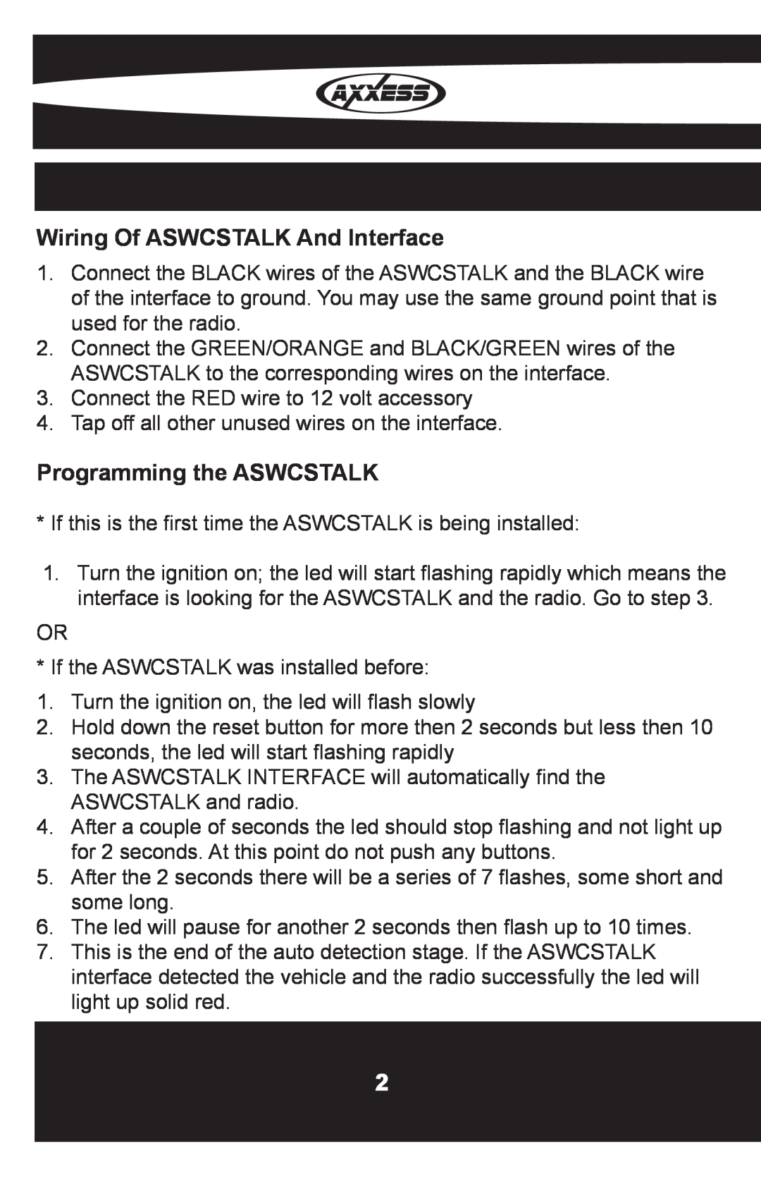 Metra Electronics OESWC-6502-STK installation instructions Wiring Of ASWCSTALK And Interface, Programming the ASWCSTALK 