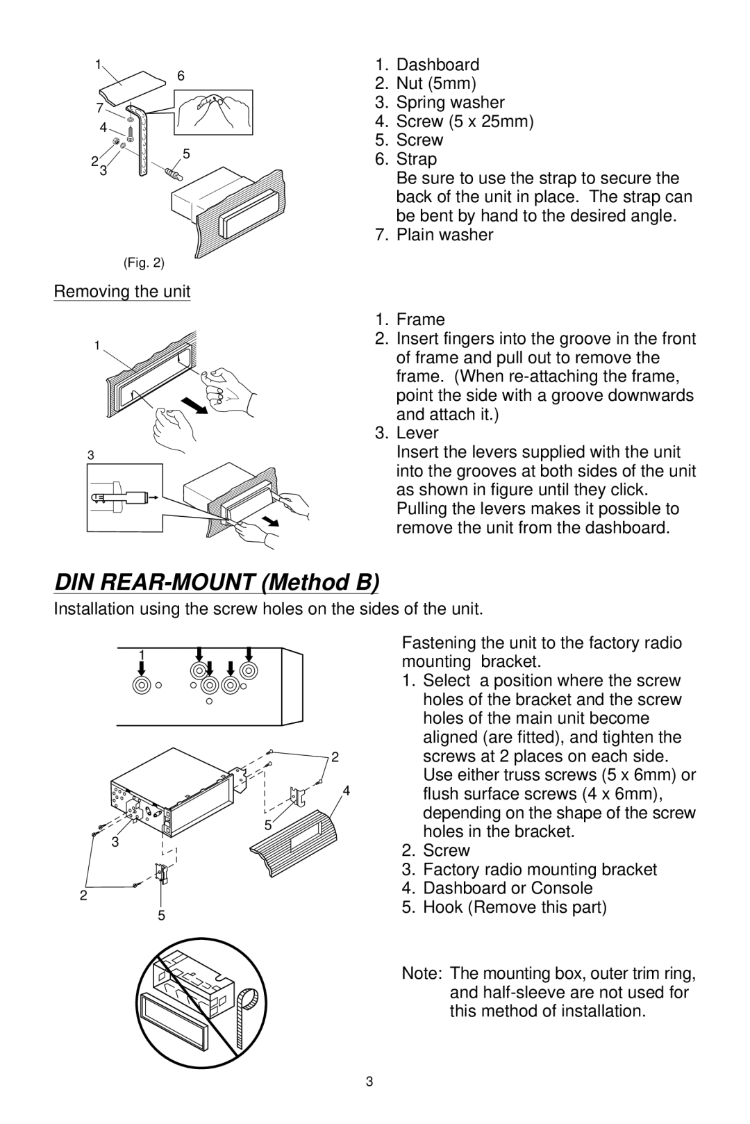 Metrik Mobile Electronics MCD-479 owner manual DIN REAR-MOUNT Method B 