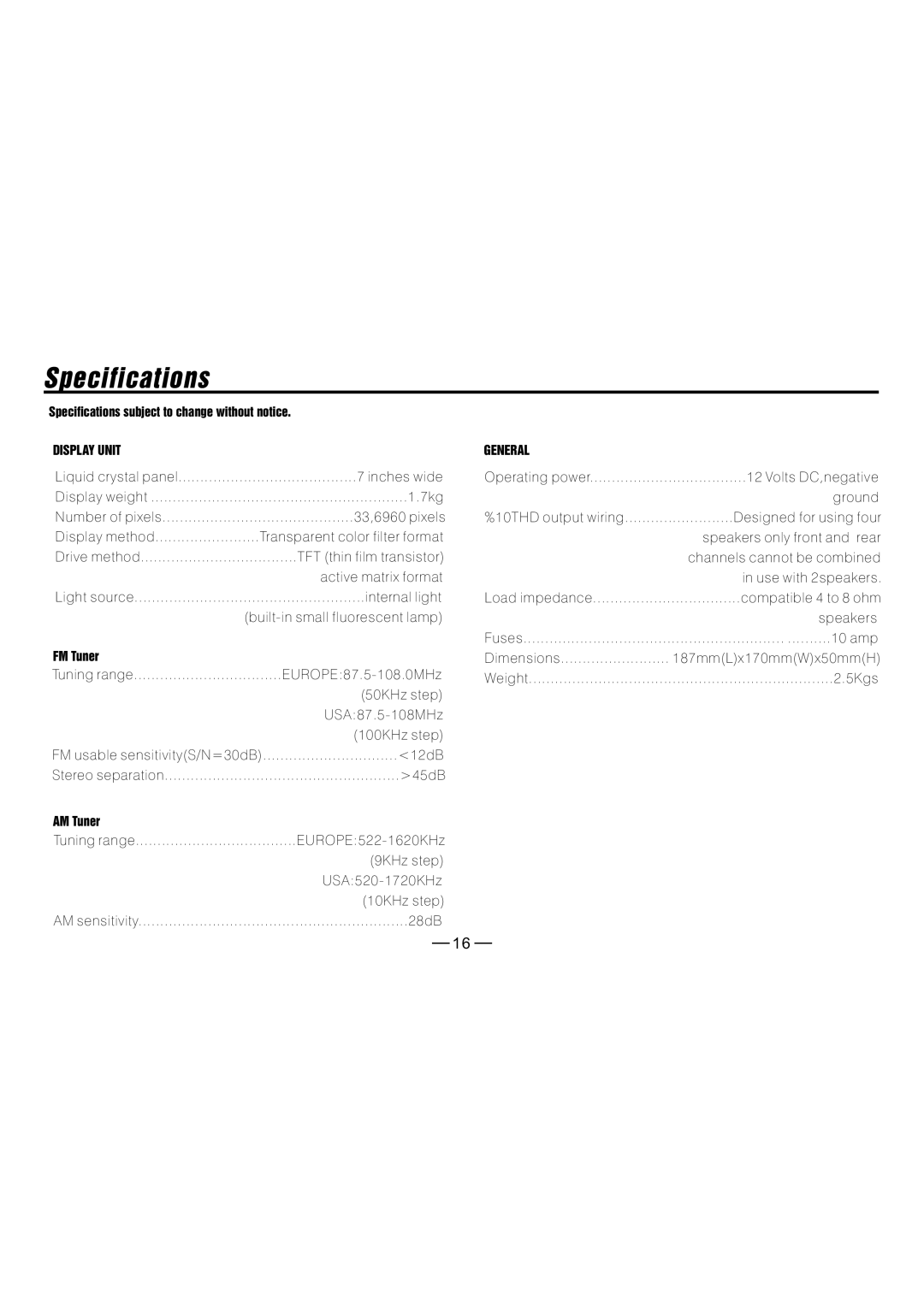 Metrik Mobile Electronics MIN-T66 manual 