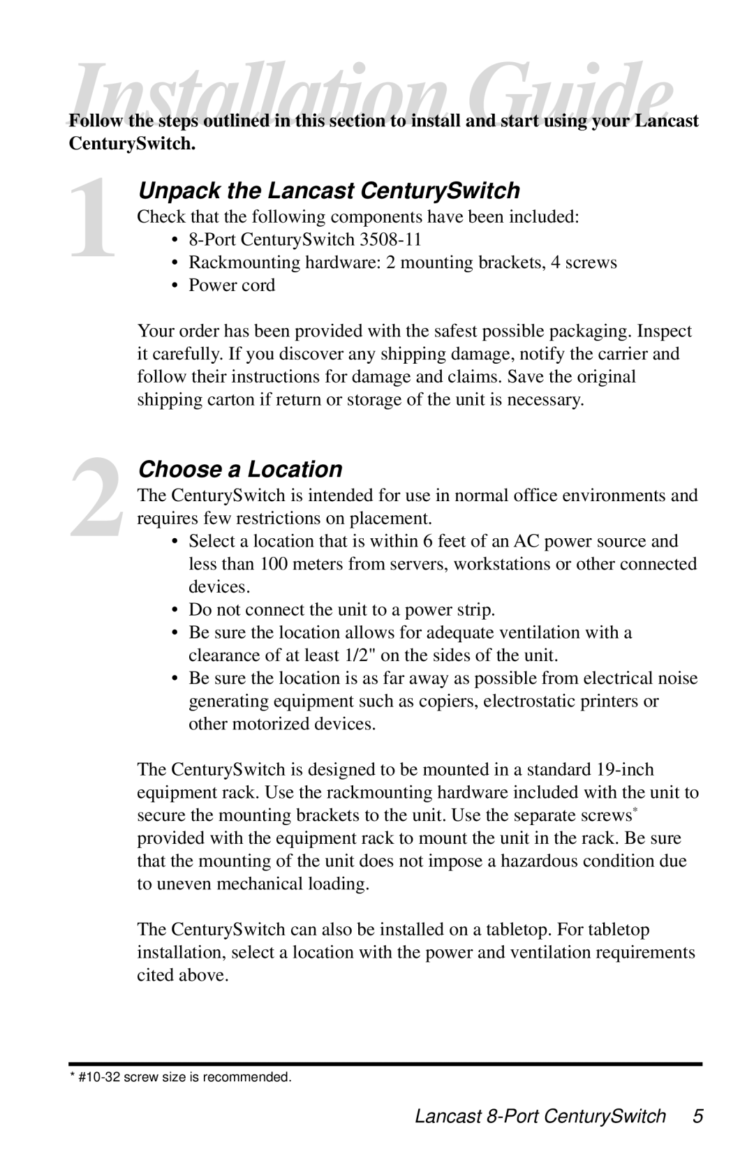 METRObility Optical Systems 3508-11 manual Choose a Location 