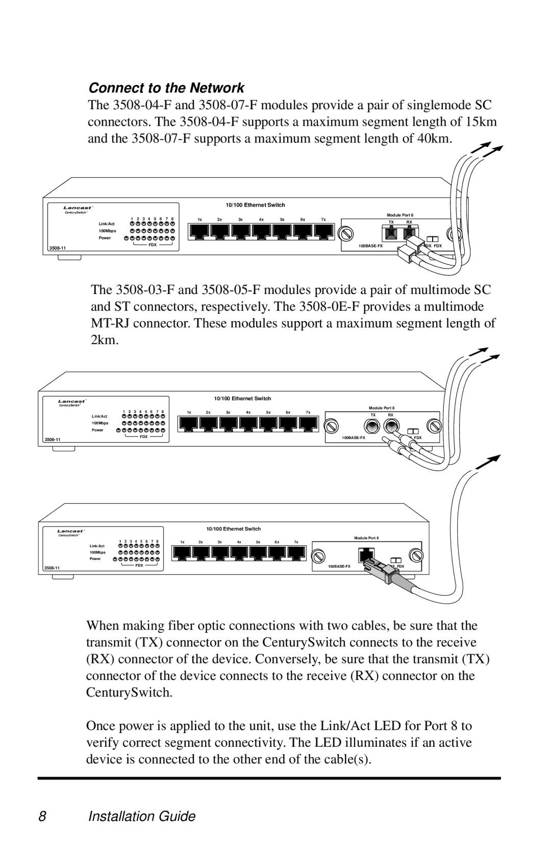 METRObility Optical Systems 3508-11 manual Connect to the Network 