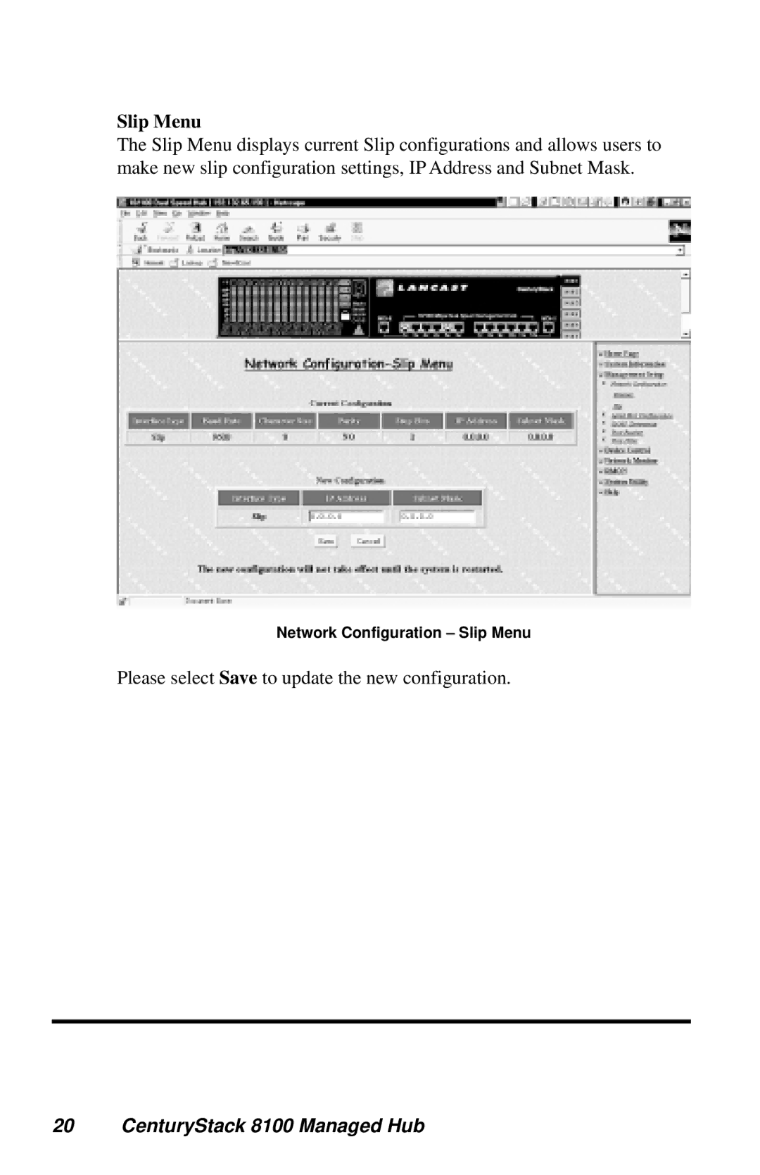 METRObility Optical Systems 8100 manual Slip Menu 