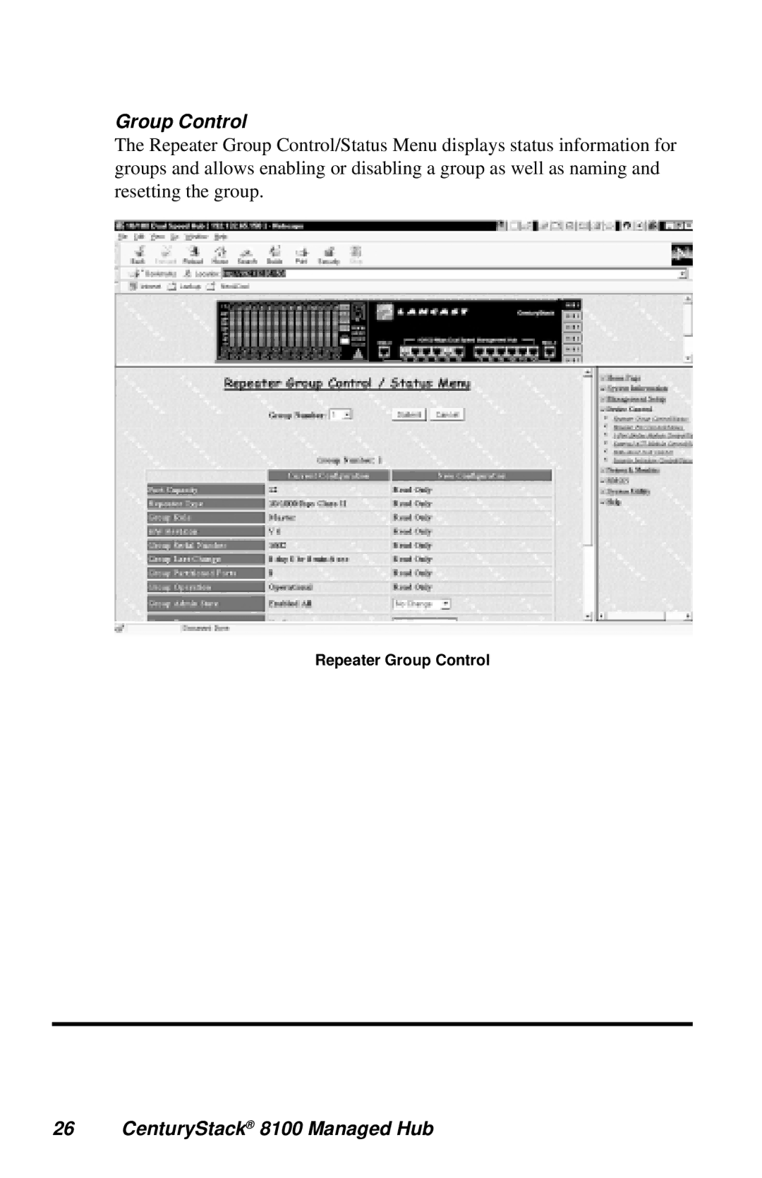 METRObility Optical Systems 8100 manual Group Control 