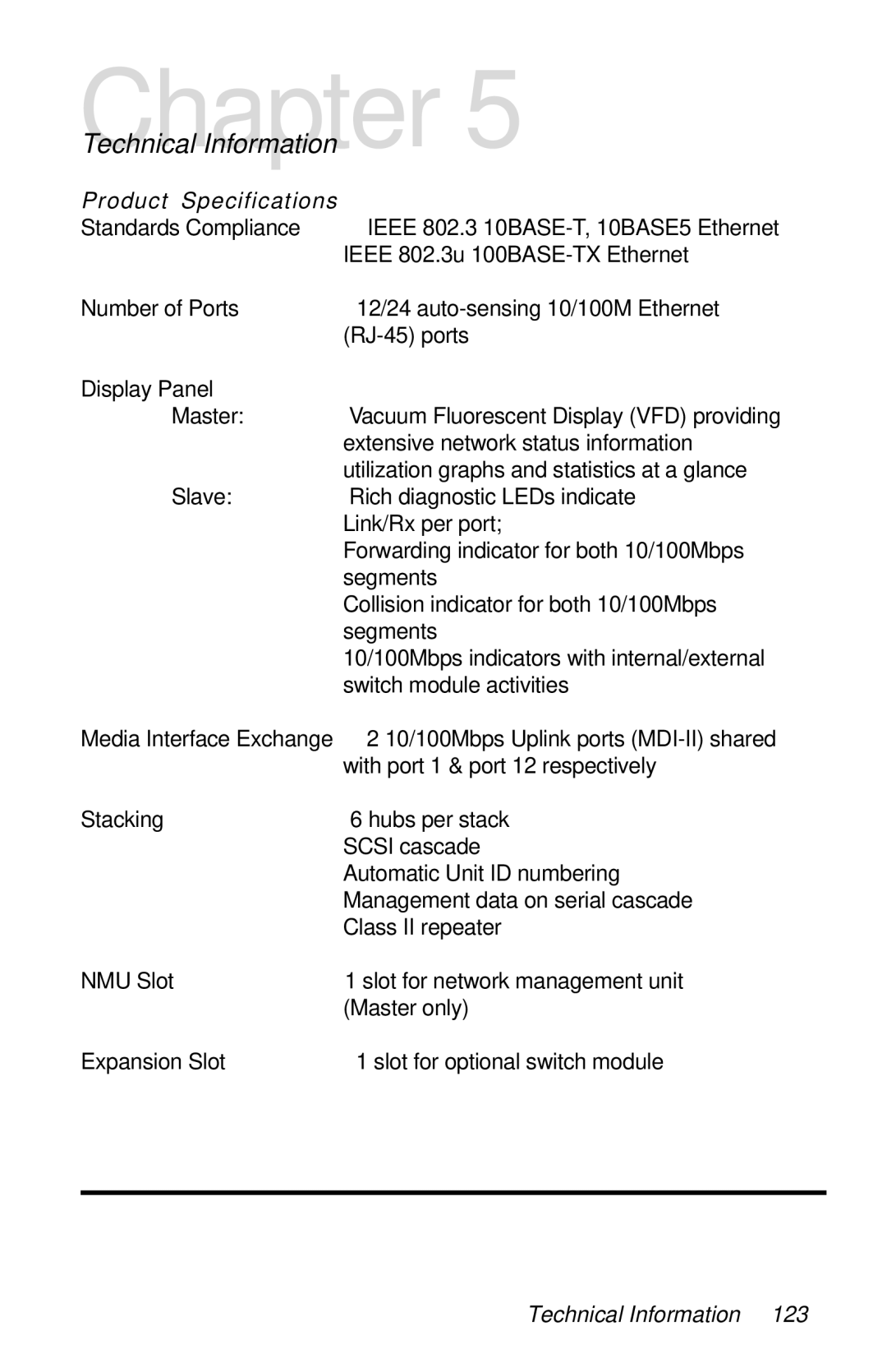 METRObility Optical Systems 8124-01-M manual Product Specifications, Technical Information 