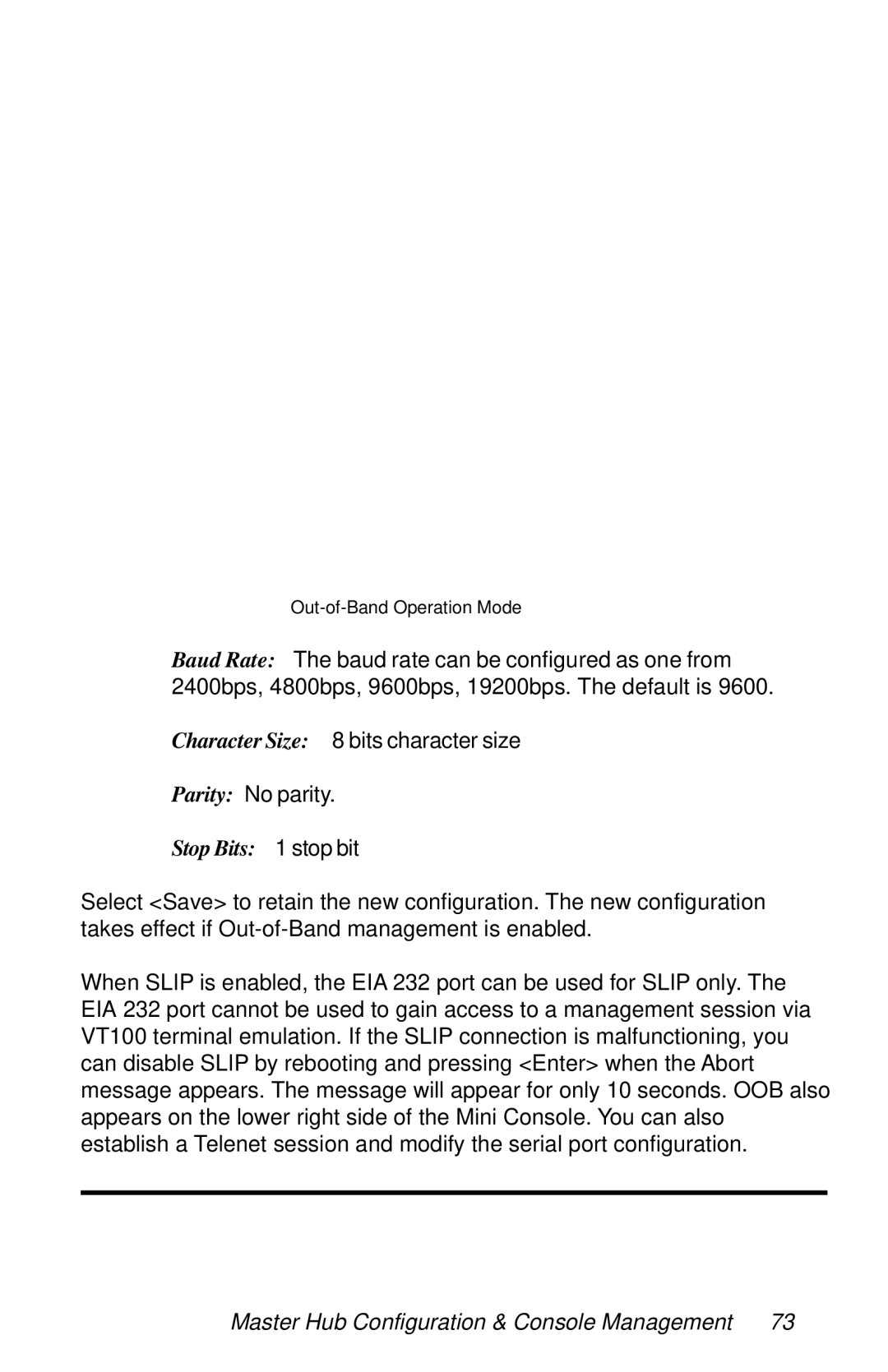 METRObility Optical Systems 8124-01-M manual Out-of-Band Operation Mode 