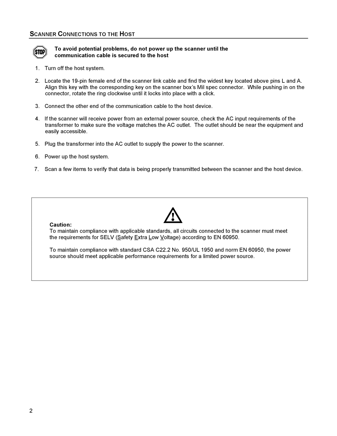 Metrologic Instruments 1070, TECH 10 manual Scanner Connections to the Host 