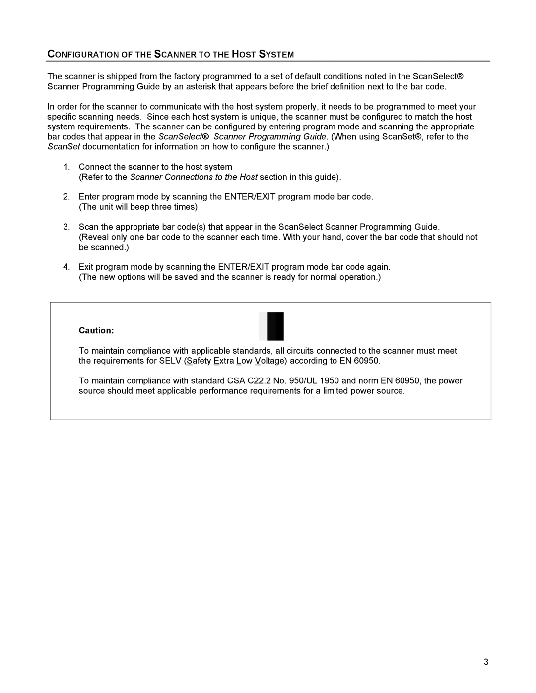 Metrologic Instruments TECH 10, 1070 manual Configuration of the Scanner to the Host System 