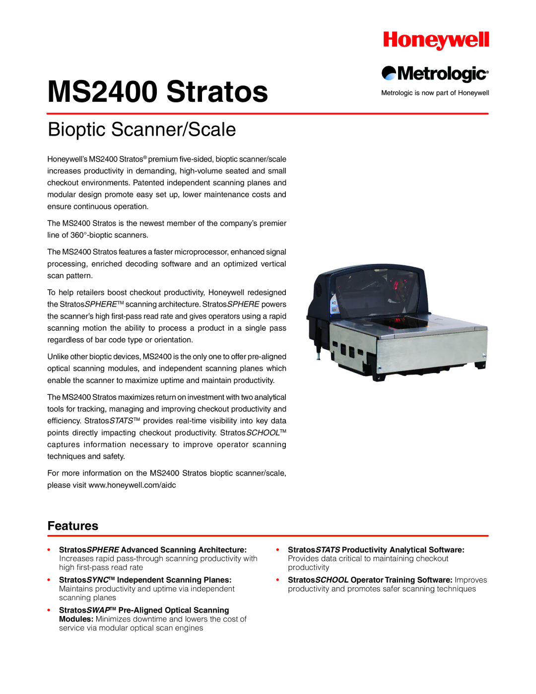 Metrologic Instruments manual MS2400 Stratos 