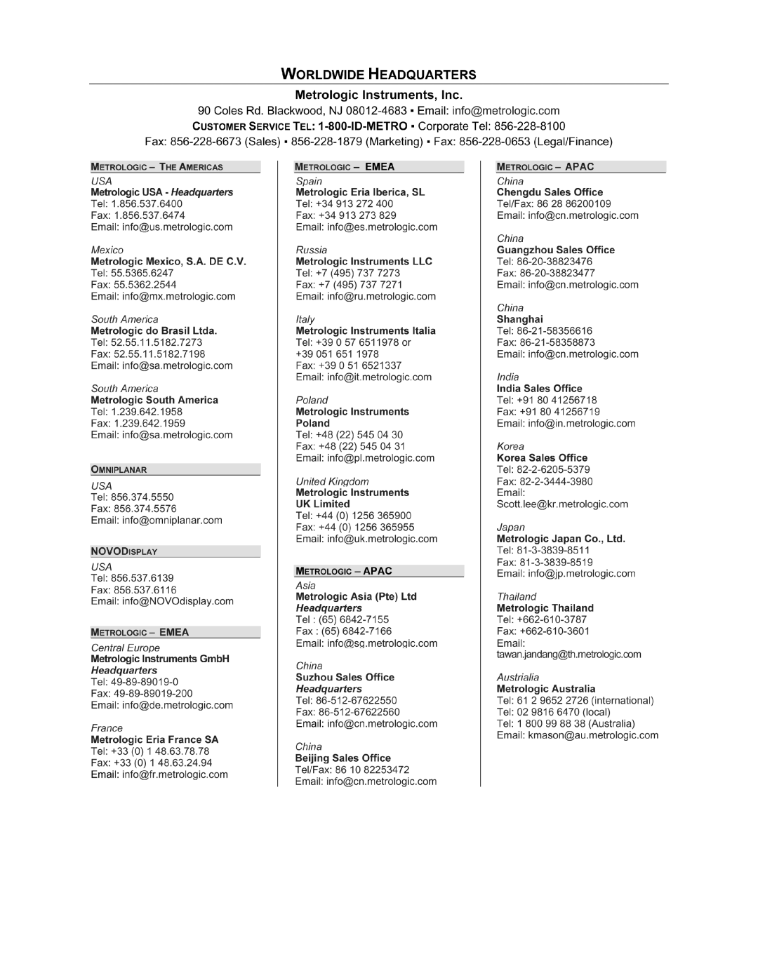 Metrologic Instruments MS2422, MS2421 manual 