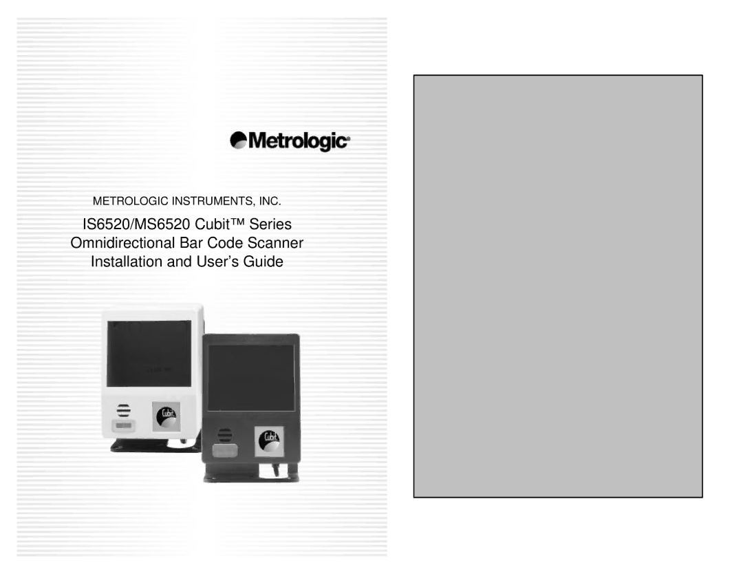 Metrologic Instruments MS6520 manual Metrologic INSTRUMENTS, INC 