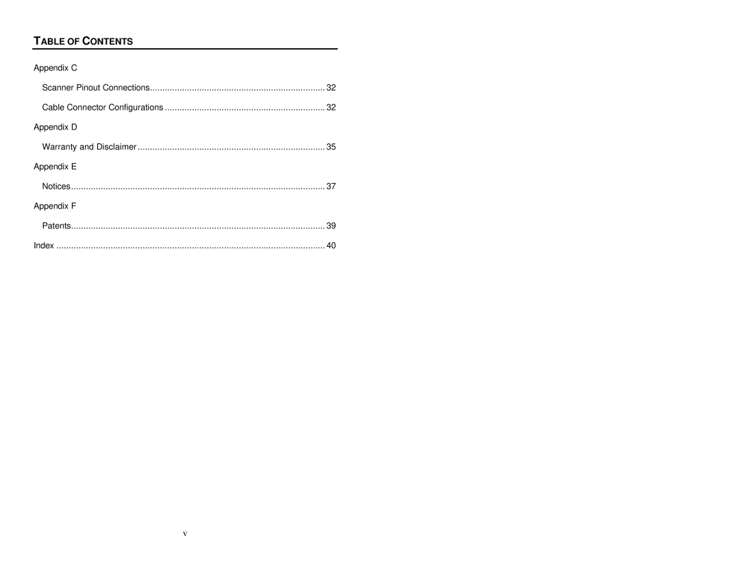 Metrologic Instruments MS6520 manual Table of Contents 