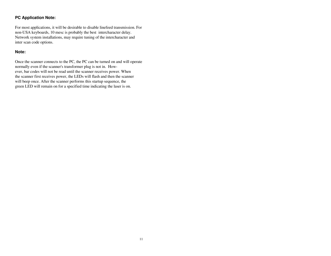 Metrologic Instruments MS700i manual PC Application Note 