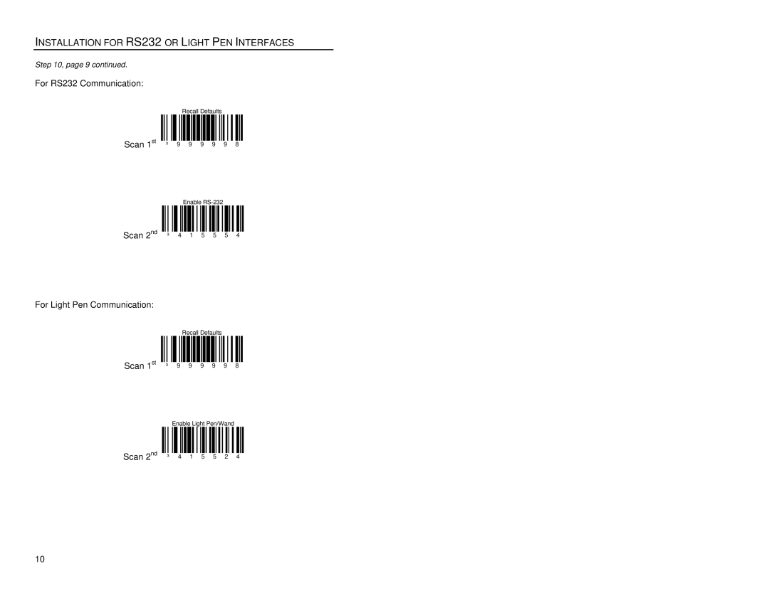 Metrologic Instruments MS7220 manual For RS232 Communication 