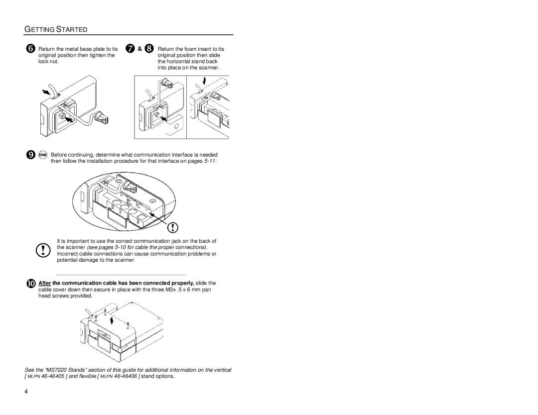 Metrologic Instruments MS7220 manual Getting Started 